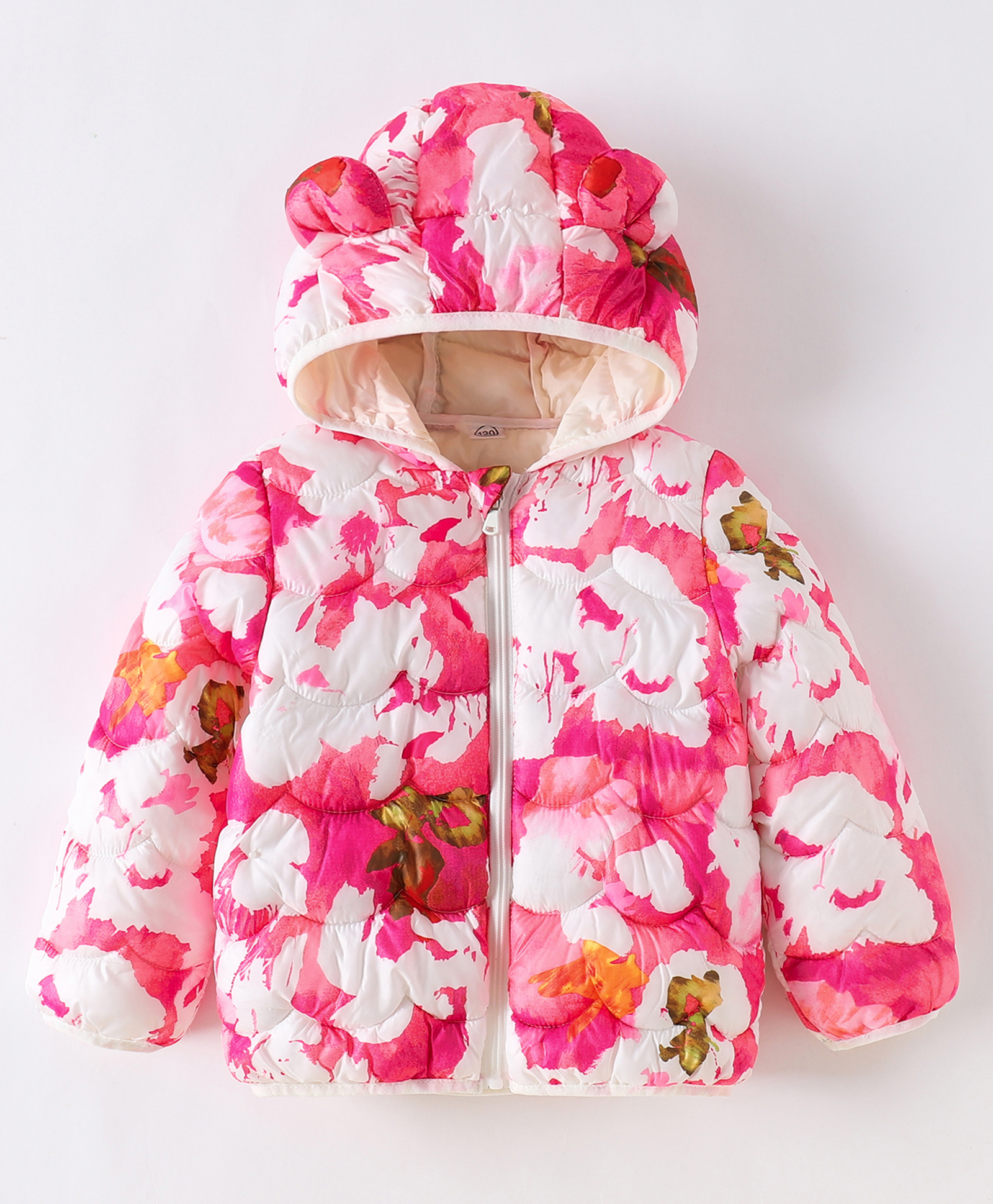 Kookie Kids Full Sleeves Padded Printed Winter Jacket Bear  Applique - Multicolour-image-10