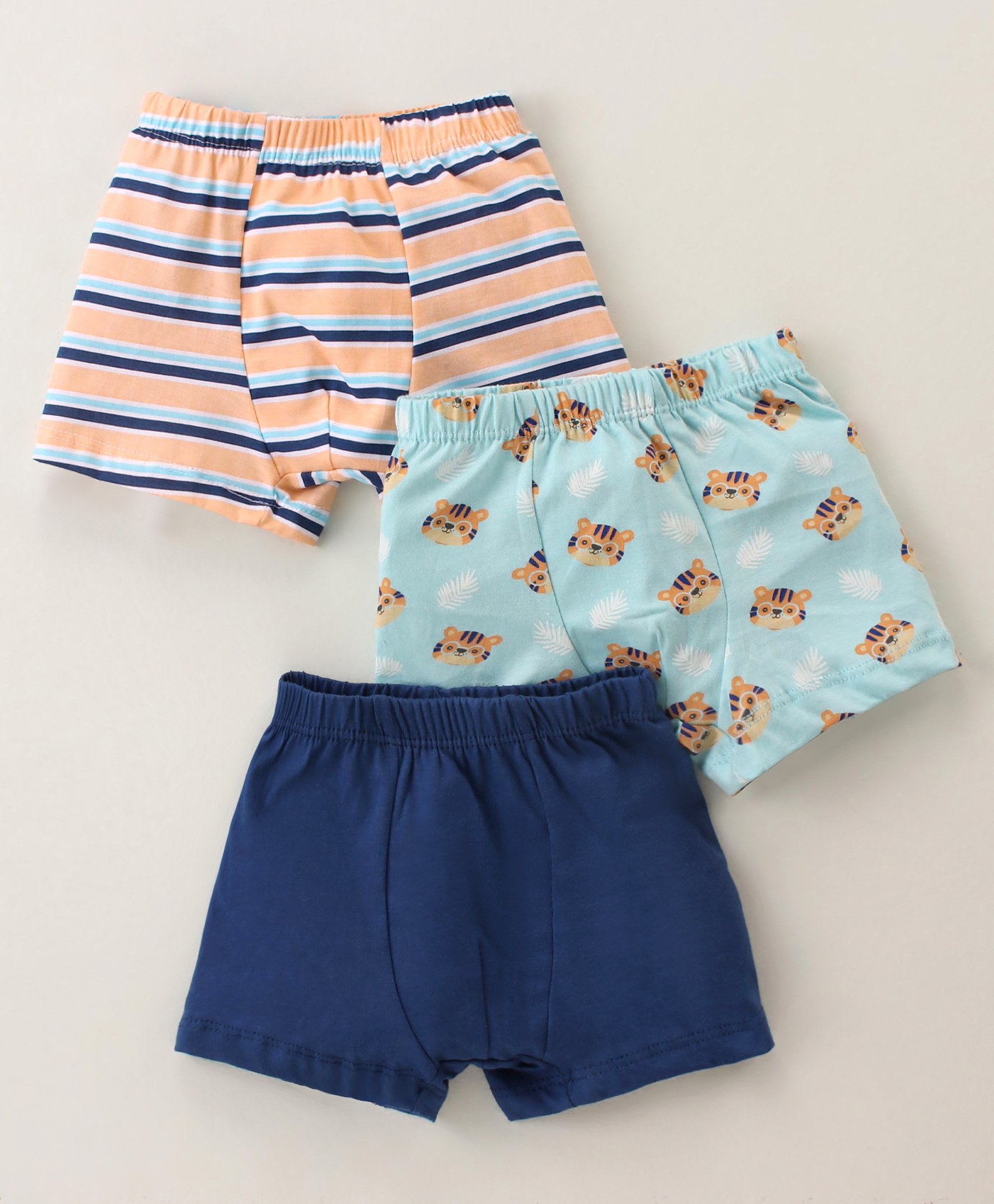 Babyhug 100% Cotton Knit Briefs with Bear & Striped Print Pack of 3 - Multicolor-image-22
