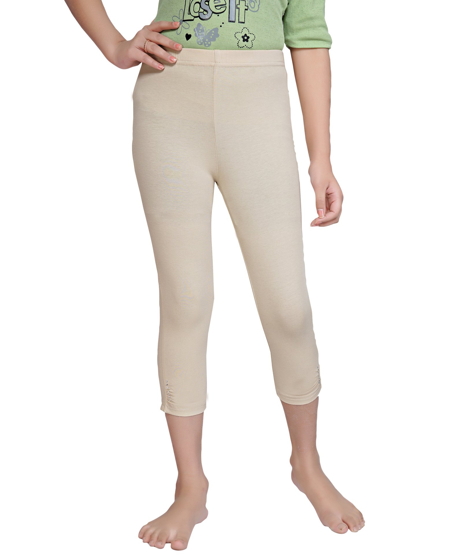 Tiny Girl Placement Stone Embellished Leggings - Fawn-image-40