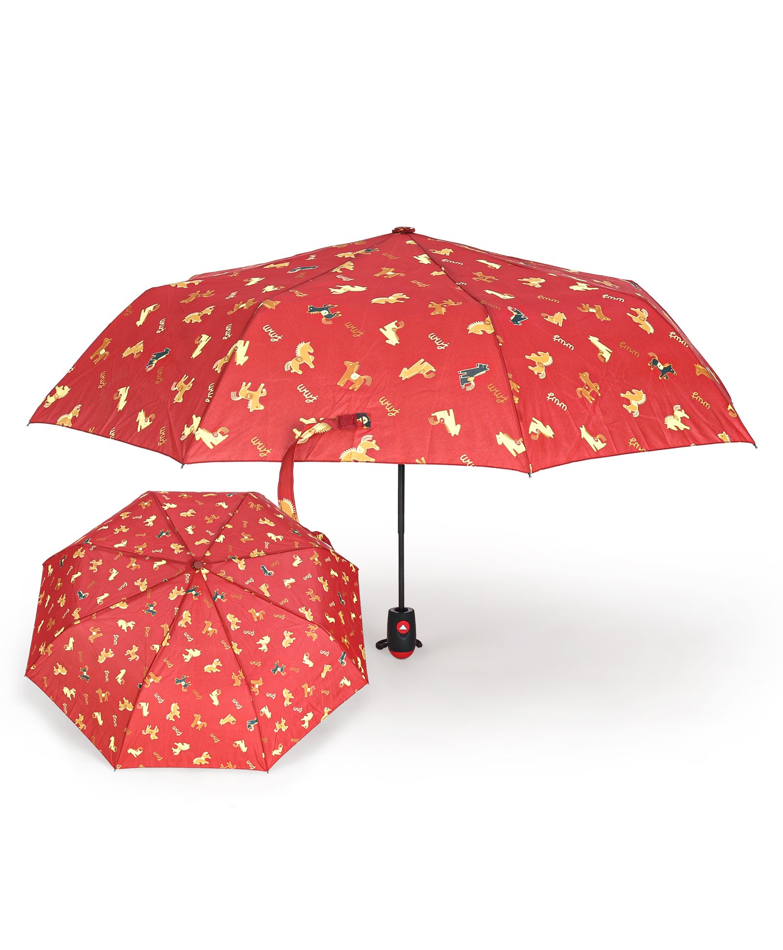 fab n funky Free-size Umbrella With Dog Print - Red-picture-23