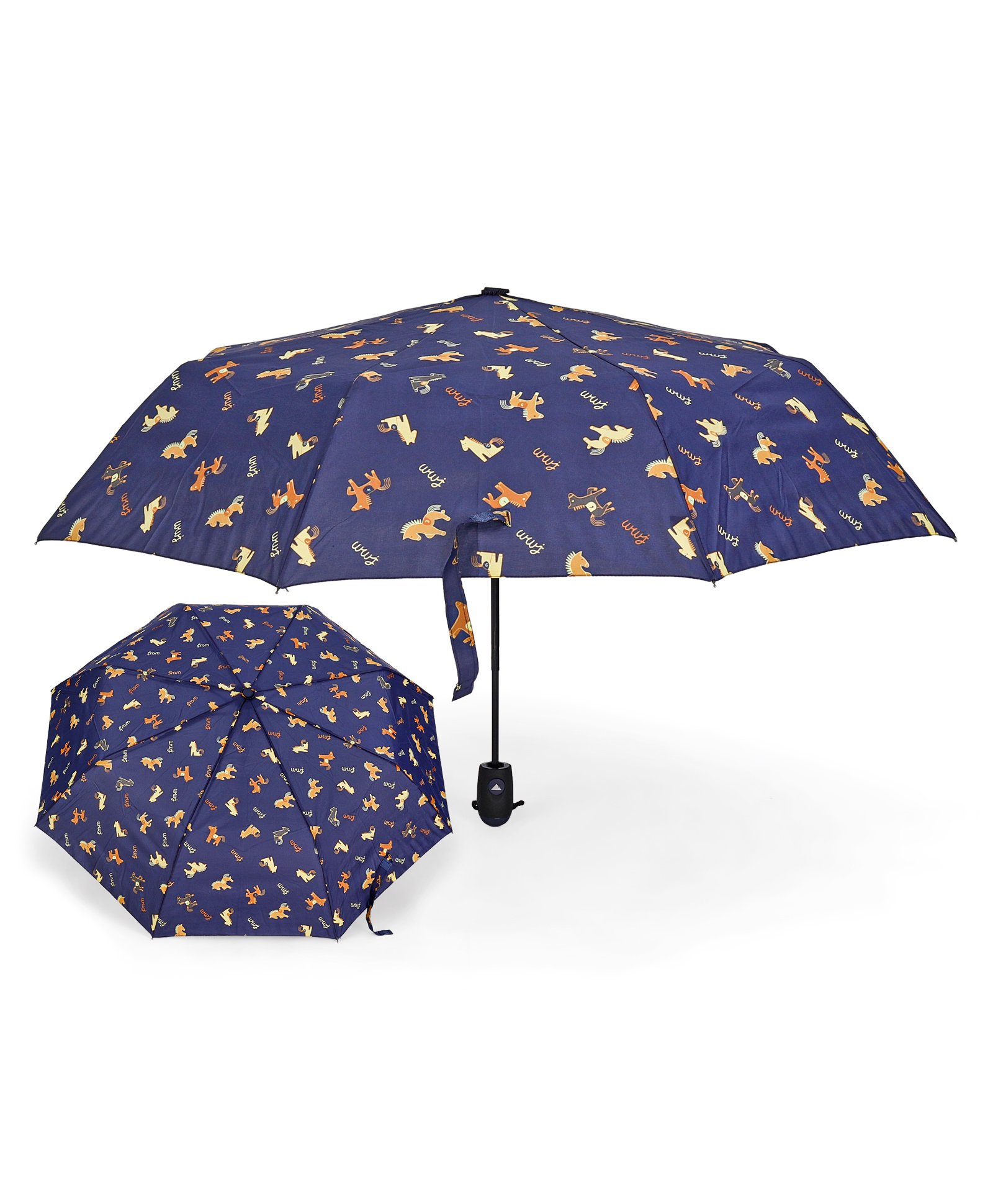 Free-size Umbrella With Dog Print - Violet