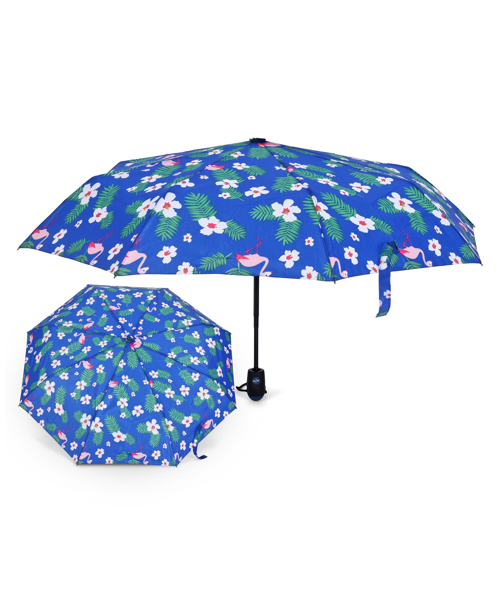 fab n funky Free-size Umbrella With Floral Print - Blue-picture-22