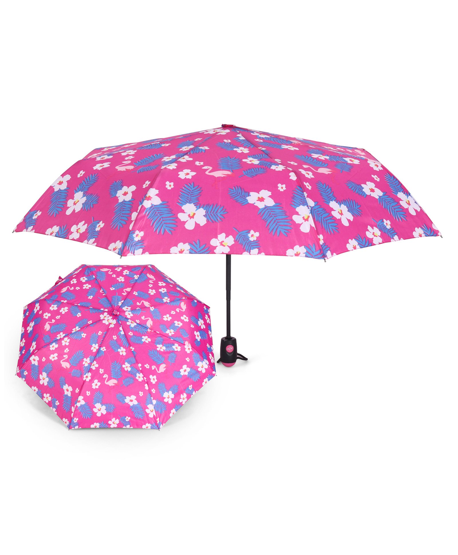 fab n funky Free-size Umbrella With Floral Print - Pink-picture-22