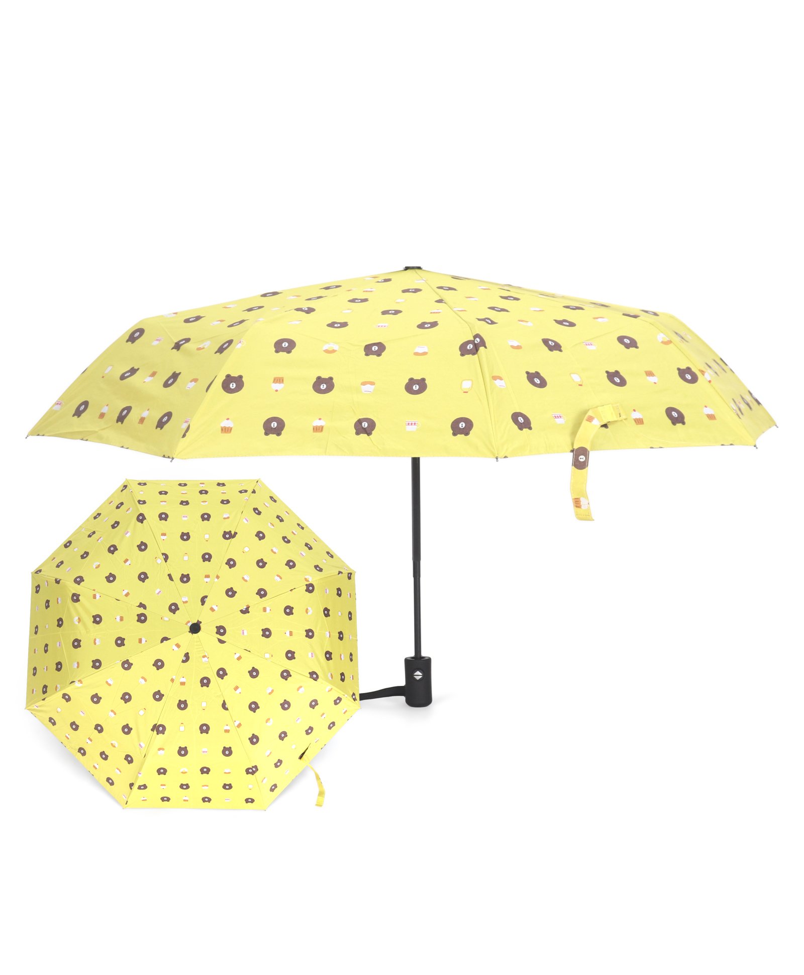 fab n funky Bear Printed Free Size Umbrella - Yellow-picture-18