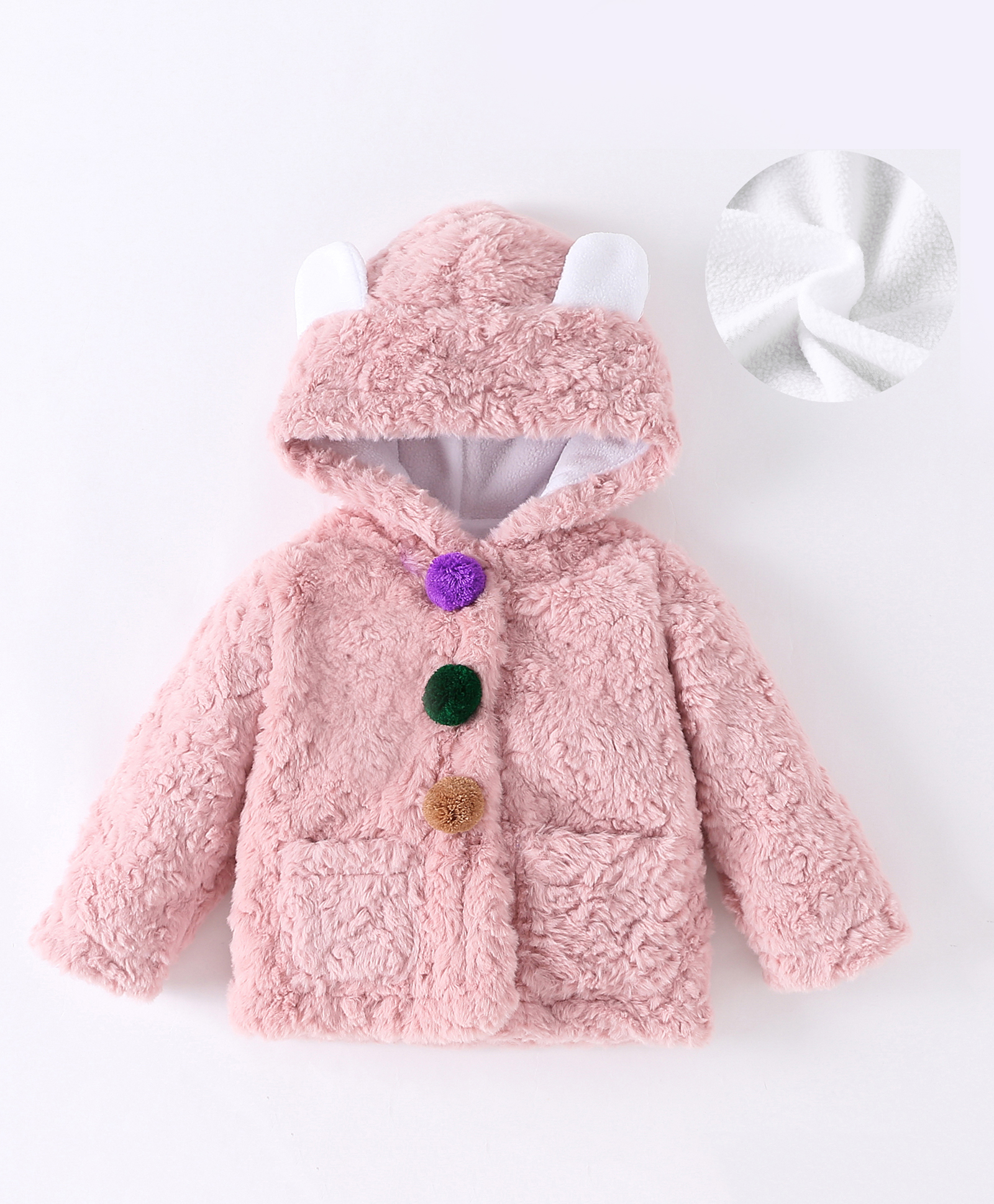 Kookie Kids Full Sleeves Jacket With Ear Applique - Pink-image-46