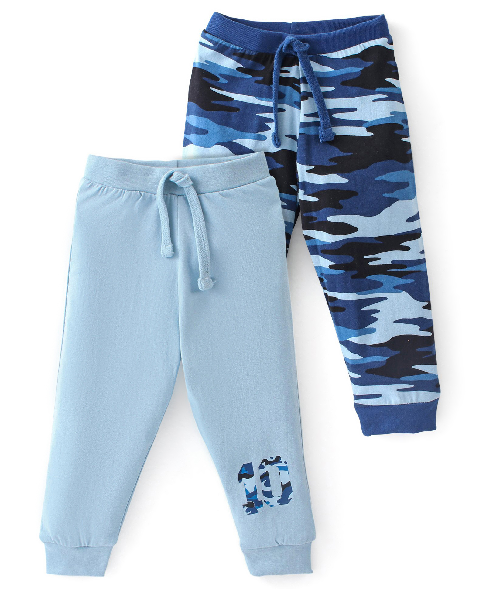 Babyhug Cotton Knit Full Length Lounge Pants Camouflage Print Pack of 2 - Multicolour-image-1