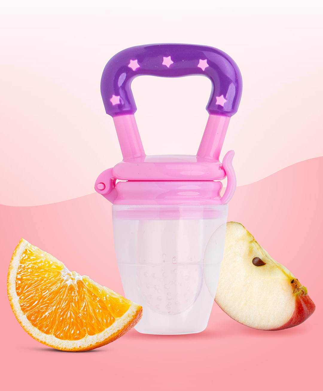 Mylo Baby Feels Natural Ultra Soft Fruit & Food Nibbler- Pink | Convenient to Introduce Fruits & Veggies to Baby | Ultra-soft Silicone Mesh for Easy Chewing | Easy One Snap Filling | Helps Relieve Teething Discomfort-picture-30