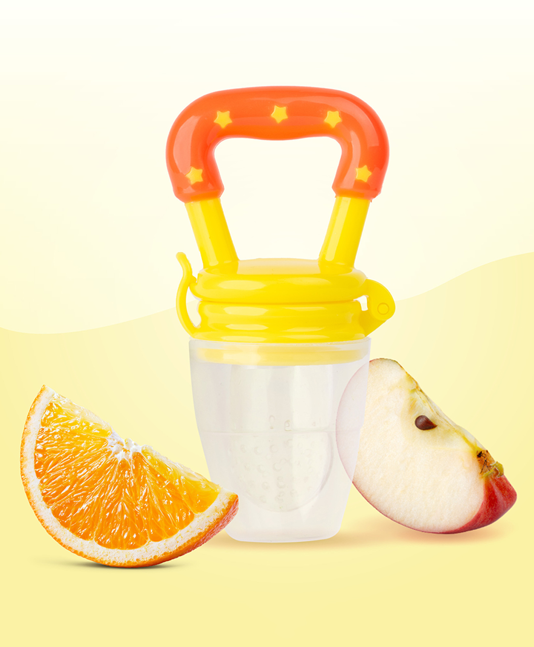 Mylo Baby Feels Natural Ultra Soft Fruit & Food Nibbler- Yellow | Convenient to Introduce Fruits & Veggies to Baby | Ultra-soft Silicone Mesh for Easy Chewing | Easy One Snap Filling | Helps Relieve Teething Discomfort-image-40