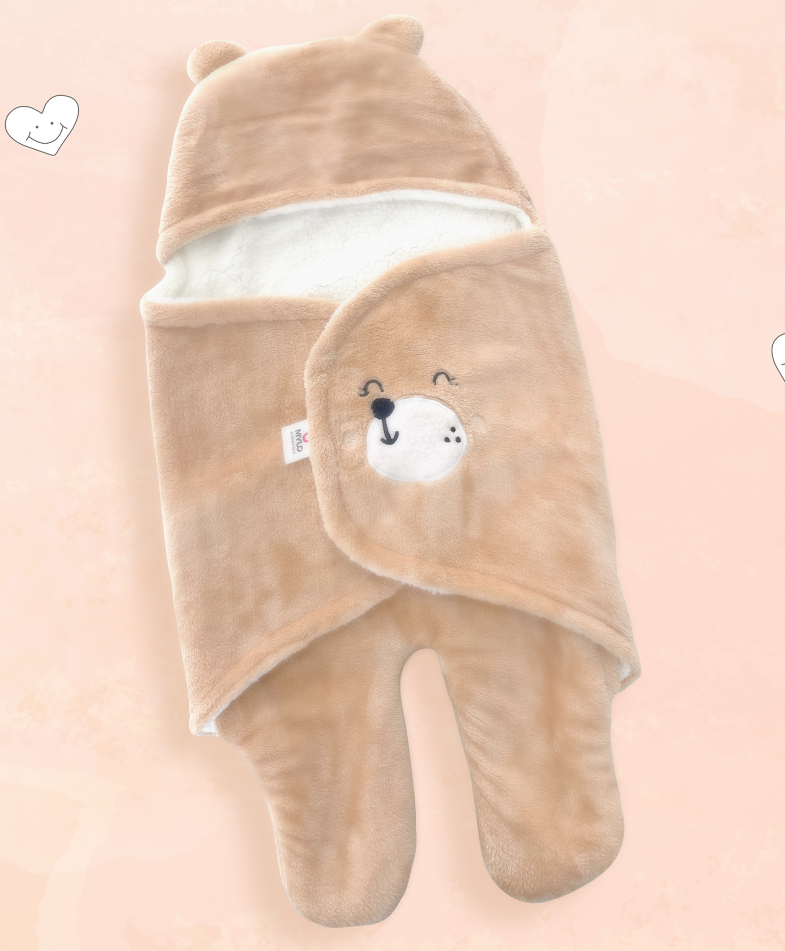 Mylo Baby Wrapper for New Born | Baby Swaddling Wrapper | 4-in-1 All Season AC Blanket cum Sleeping Bag for Baby- Light Brown-picture-41
