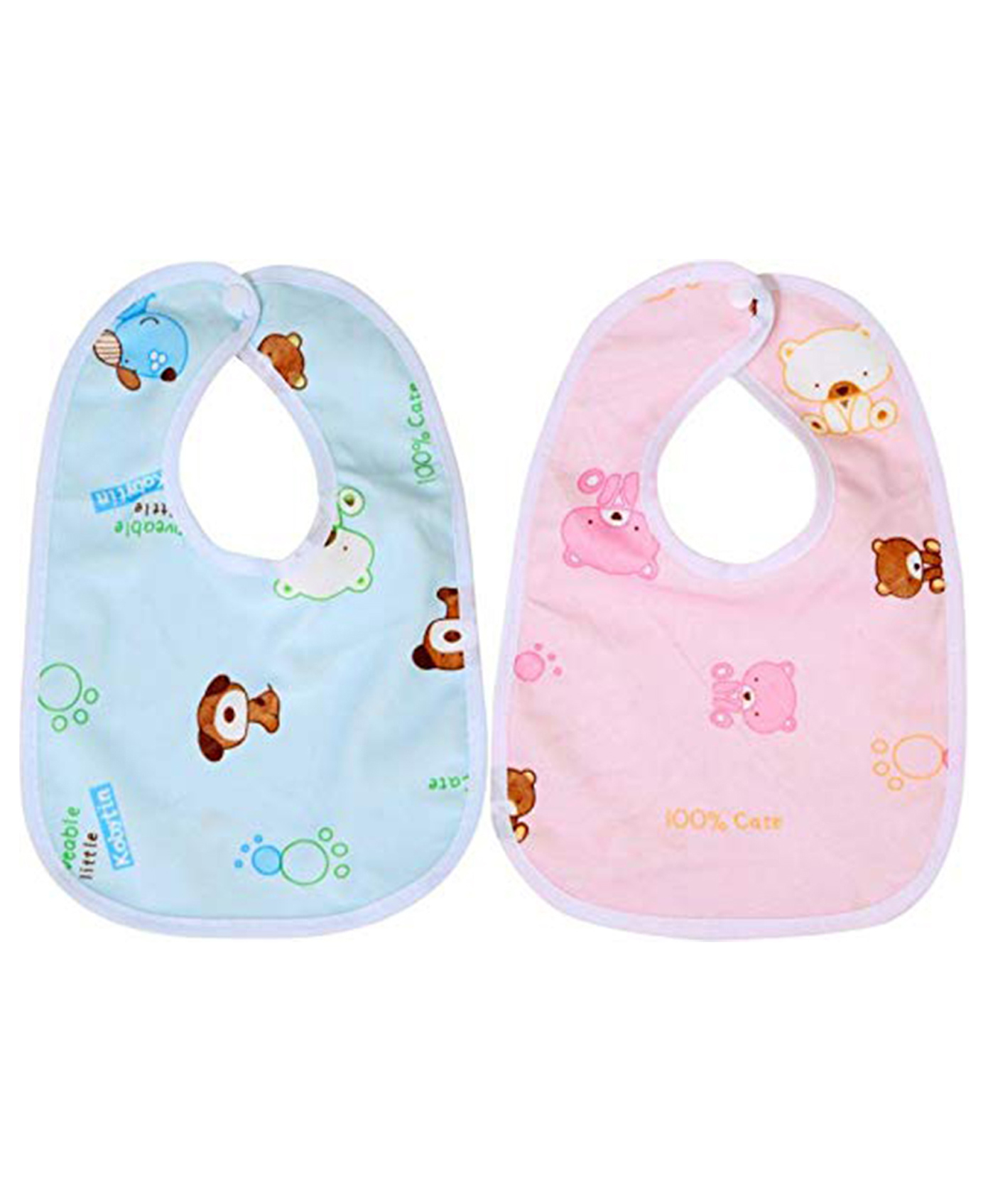 Chinmay Kids Bib for Infants Daily Use Super Soft Cotton Fast-Dry Printed Bibs Pack of 2  (Blue & Pink)-image-17