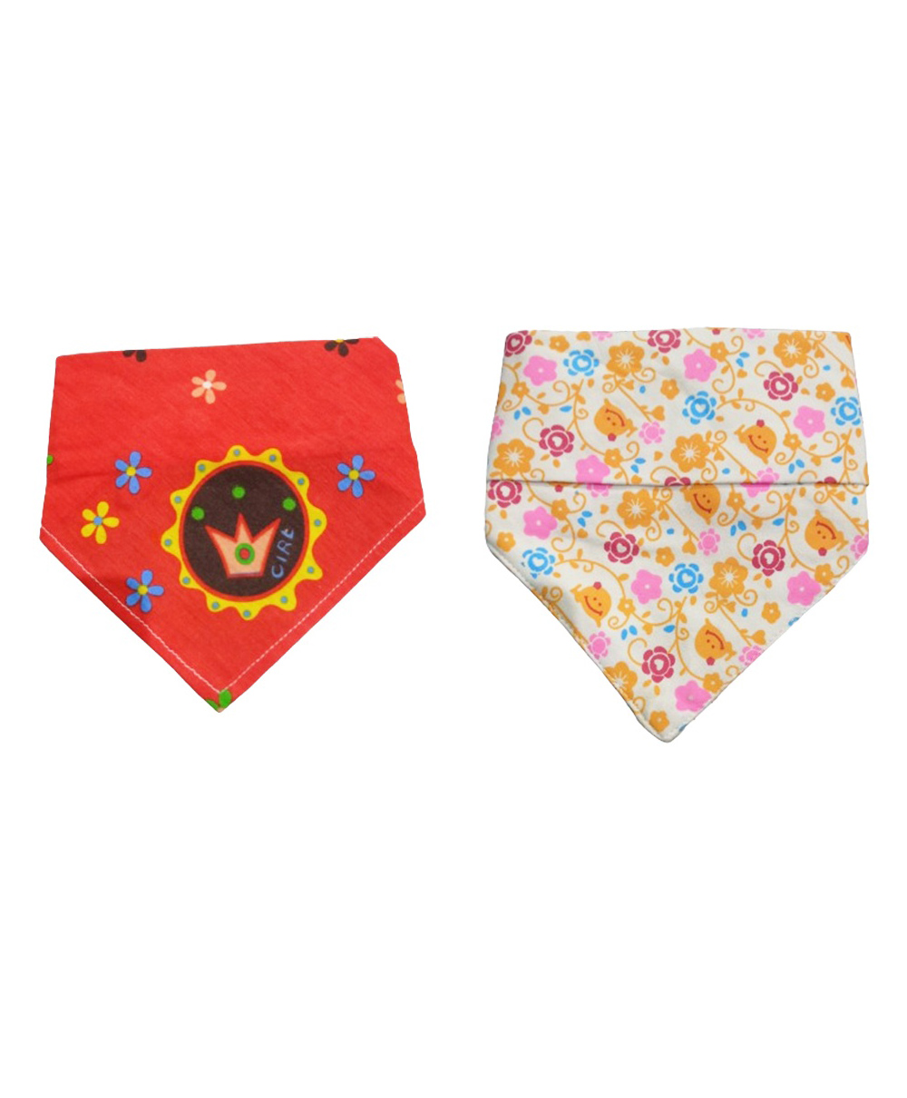 Chinmay Kids Reusable Baby Bibs Two Layered Cute Prints Edges Assorted Color Pack of 2  (Red-Orange)-image-43