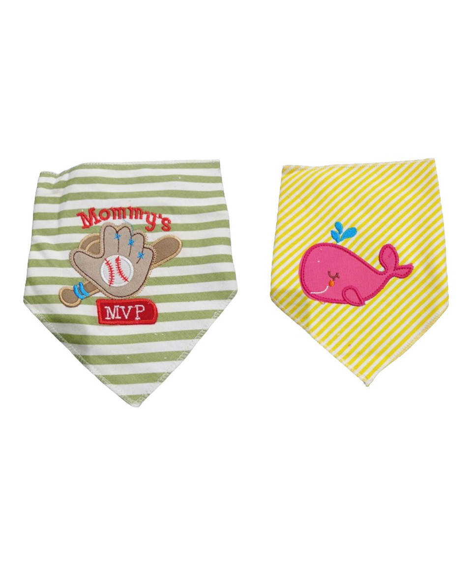 Chinmay Kids Reusable Baby Bibs Two Layered Cute Prints Edges Assorted Color Pack of 2  (Green-Yellow)-image-37