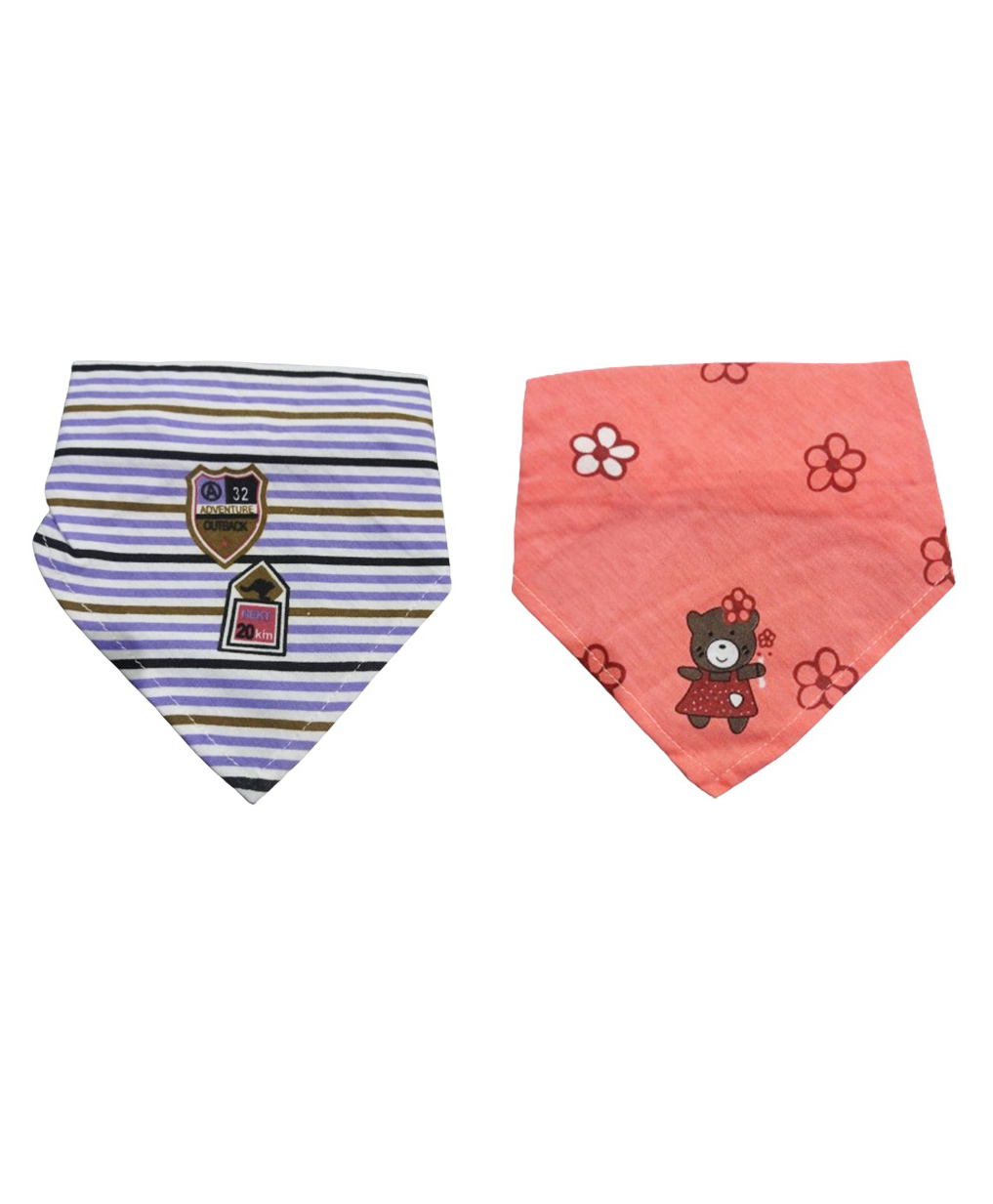 Chinmay Kids Reusable Baby Bibs Two Layered Cute Prints Edges Assorted Color Pack of 2  (Blue-Pink)-image-48