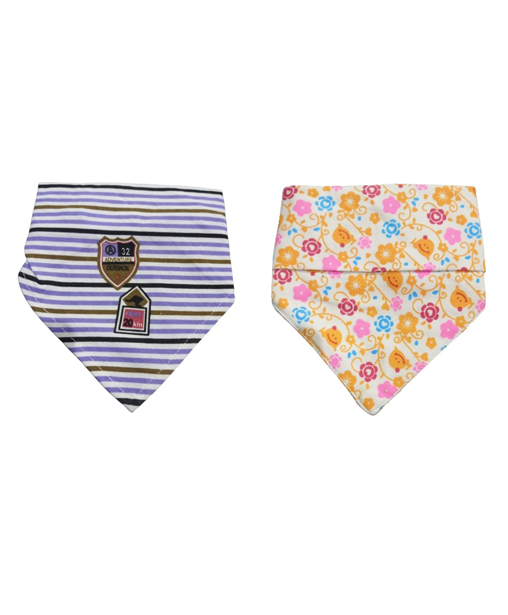 Chinmay Kids Reusable Baby Bibs Two Layered Cute Prints Edges Assorted Color Pack of 2  (Blue-Orange)-image-47