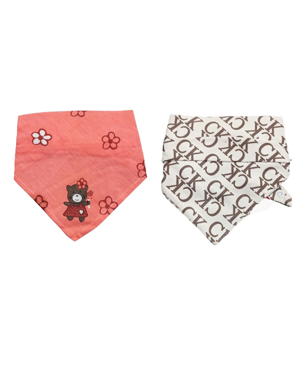 Chinmay Kids Reusable Baby Bibs Two Layered Cute Prints Edges Assorted Color Pack of 2  (Pink-White)-image-47