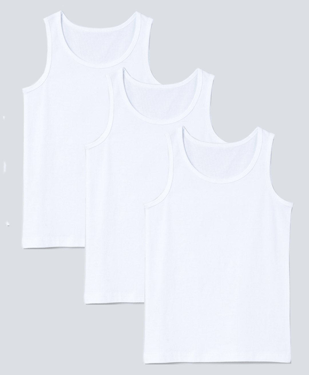 Charm n Cherish Pack Of 3 Sleeveless Solid Vests - White-picture-24