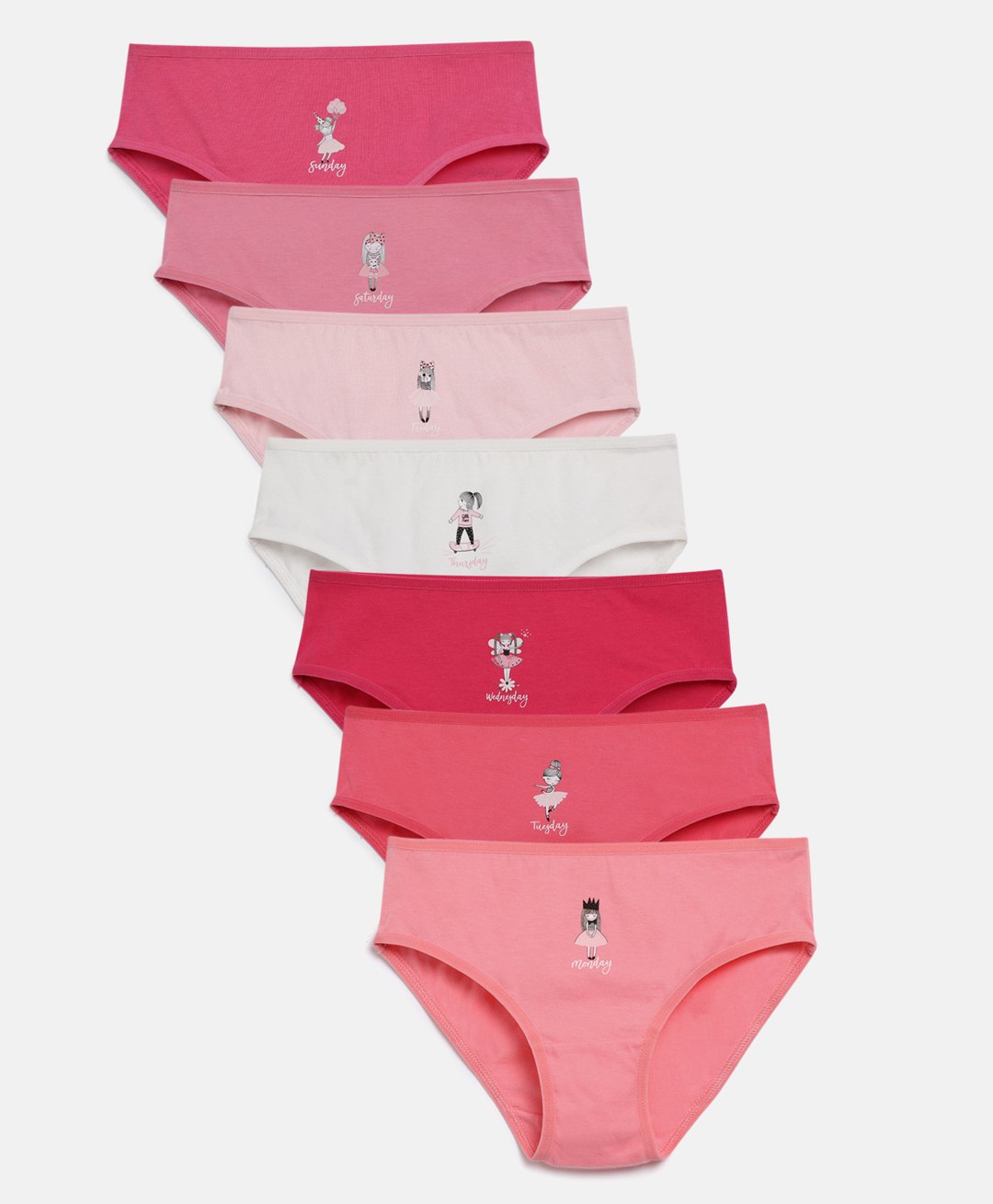 Charm n Cherish Pack Of 7 Weekdays Printed Panties - Multi Colour-picture-14