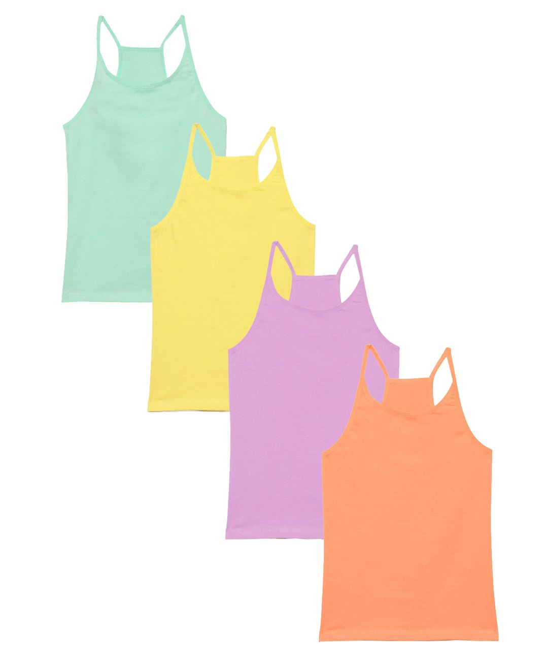 Charm n Cherish Pack Of 4 Sleeveless Solid Camisoles - Multi Colour-picture-13