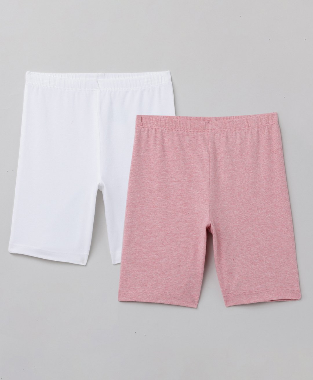 Charm n Cherish Pack Of 2 Solid Solid Shorts - White & Pink-picture-27