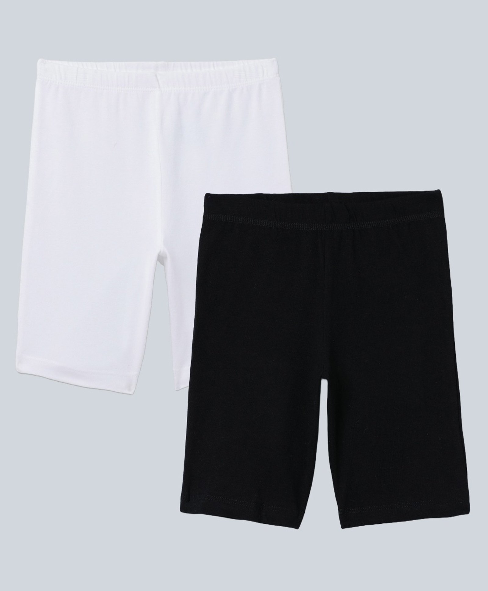 Charm n Cherish Pack Of 2 Solid Shorts - White & Black-picture-32
