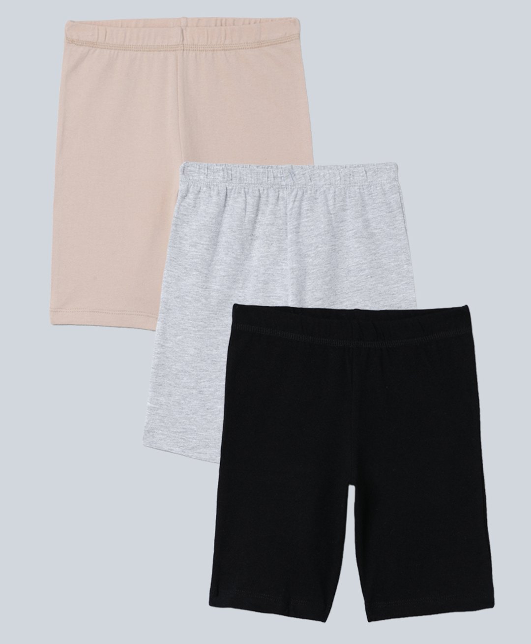 Charm n Cherish Pack Of 3 Solid Solid Shorts - Beige Grey & Black-picture-23