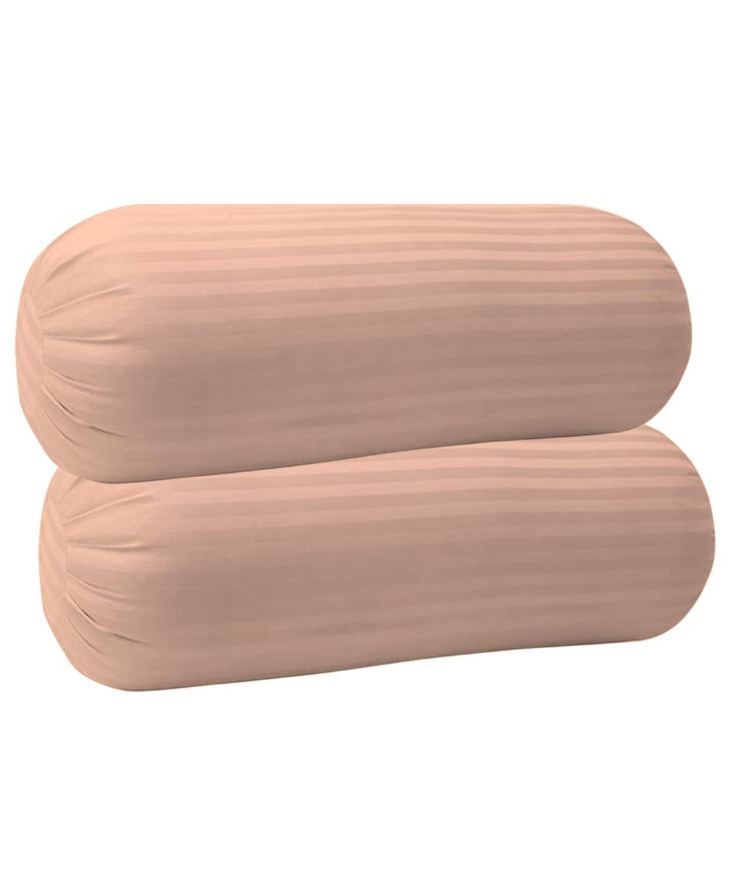 Trance Home Linen Premium 100% Cotton Bolster Covers - Set of 2 Peach-picture-28