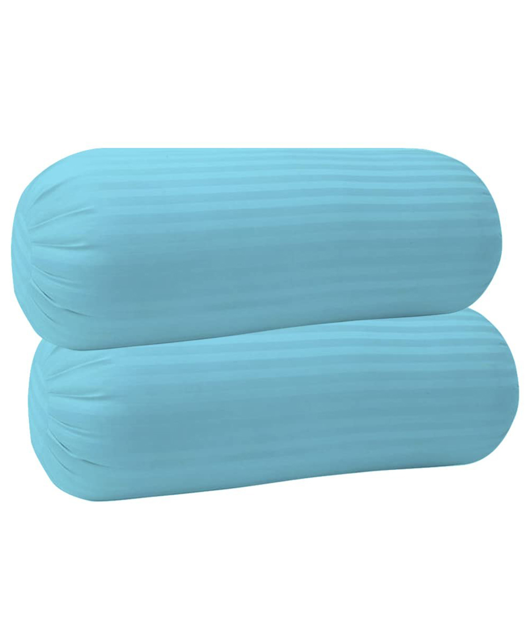 Trance Home Linen Premium 100% Cotton Bolster Covers - Set of 2 Sea Blue-image-2