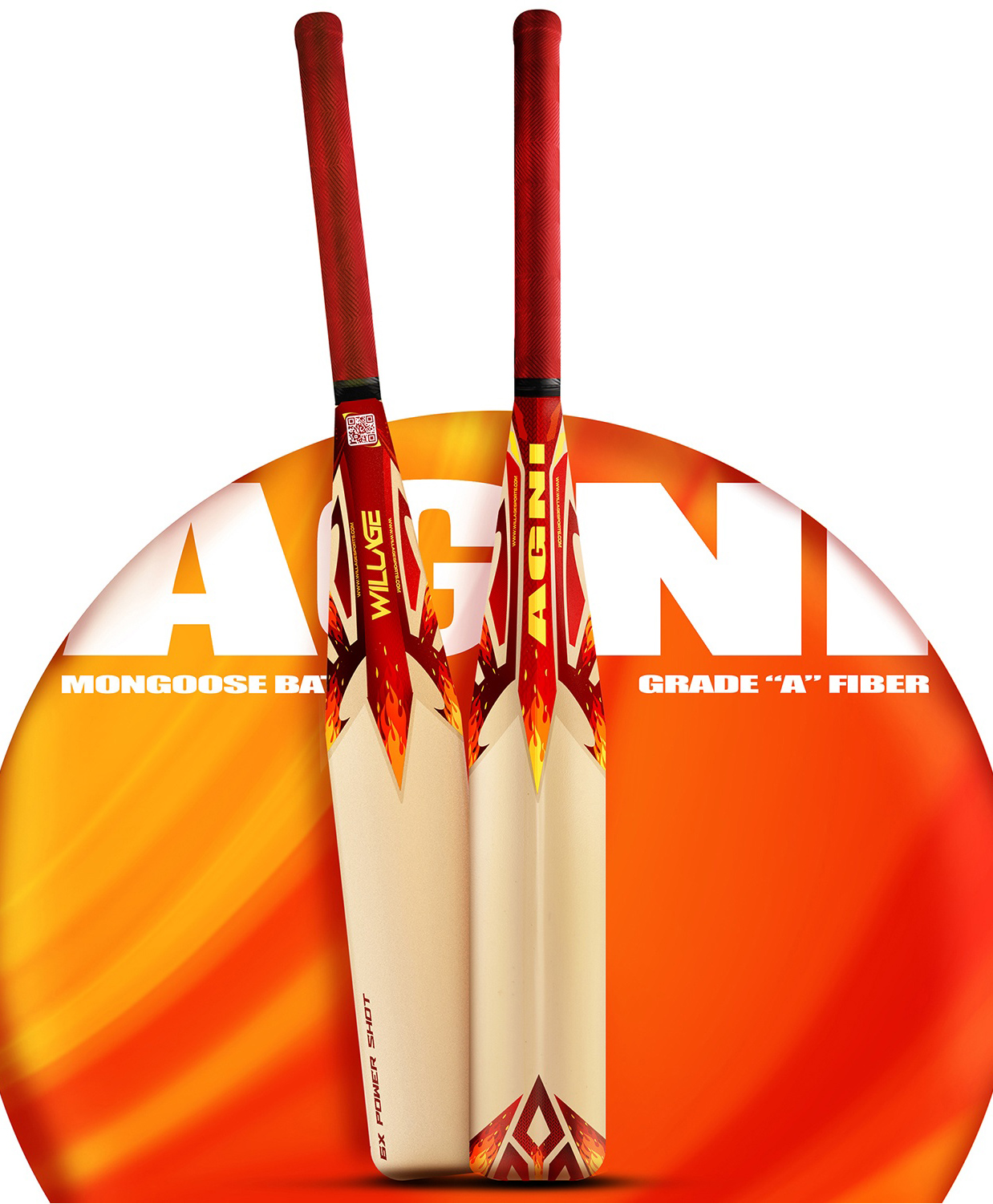 Willage Agni Cricket Mongoose Plastic bat  Grade A full size-image-3
