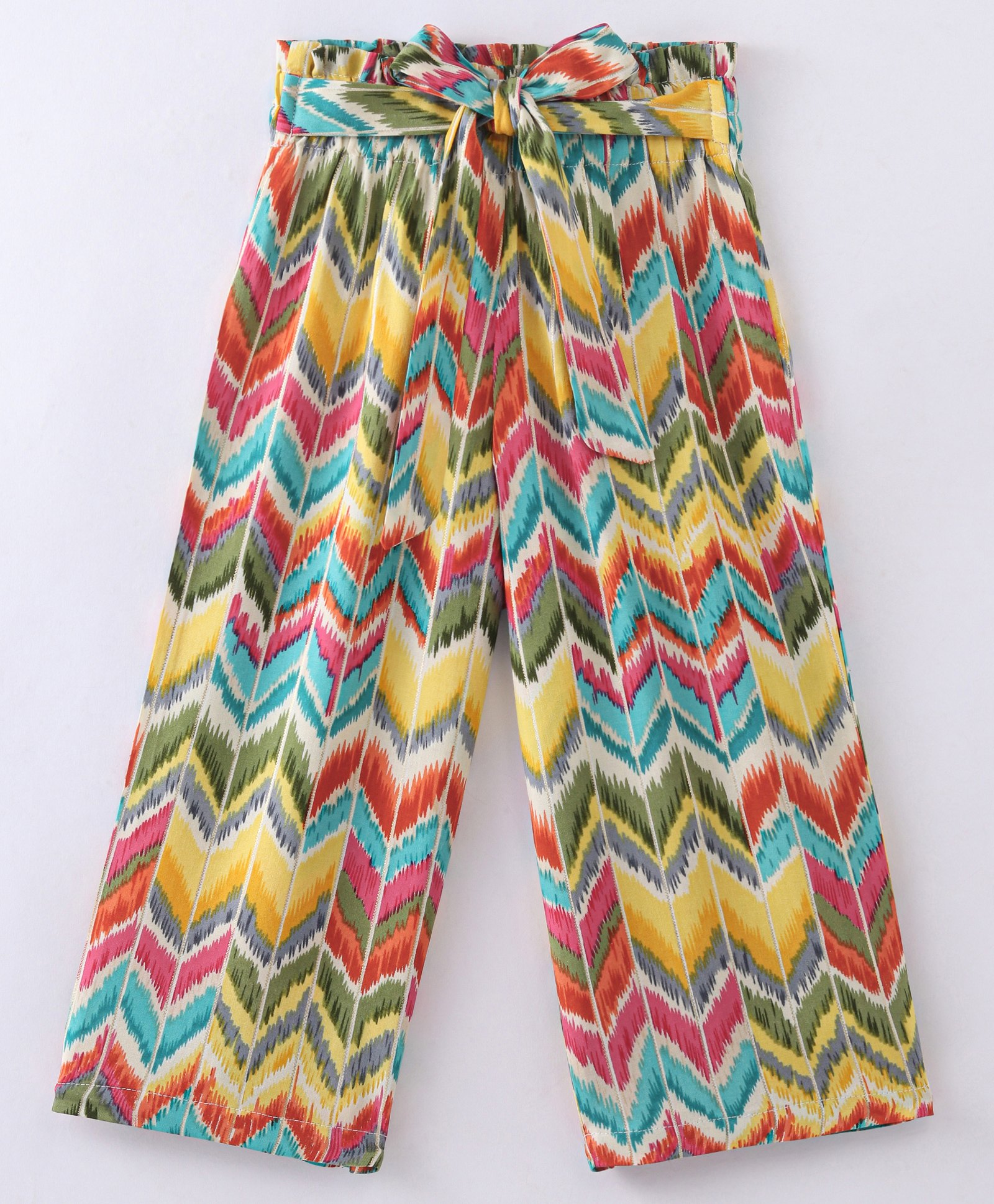 CrayonFlakes Rayon Zig Zag Printed Palazzo - Pink-picture-13