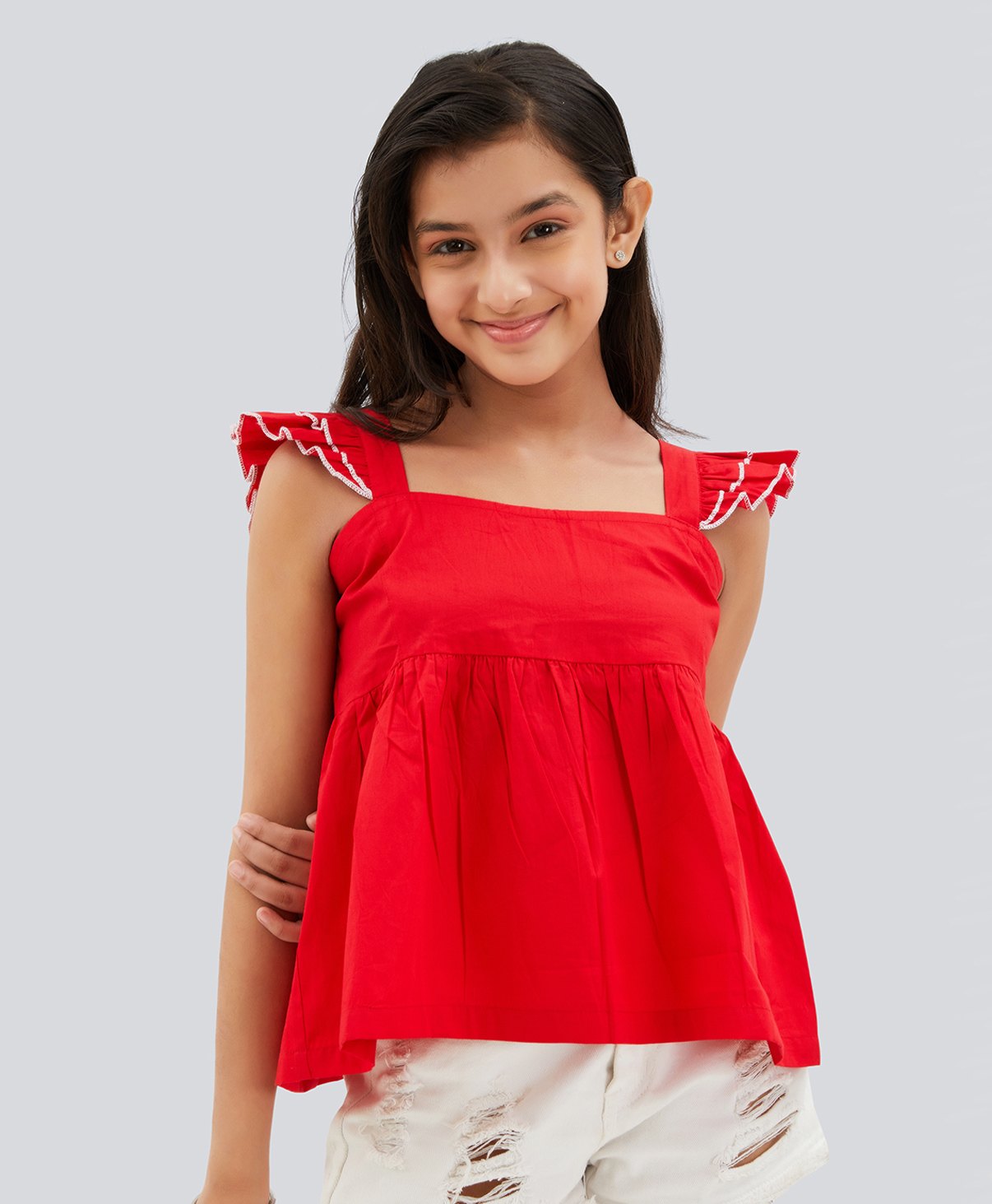 Olele Sleeveless Solid Top - Red-picture-15
