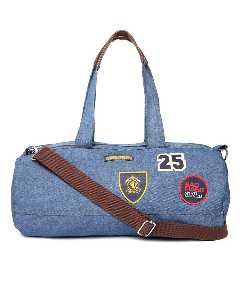 BAD HABIT Unisex Blue Denim Gym Duffel Bag-picture-40