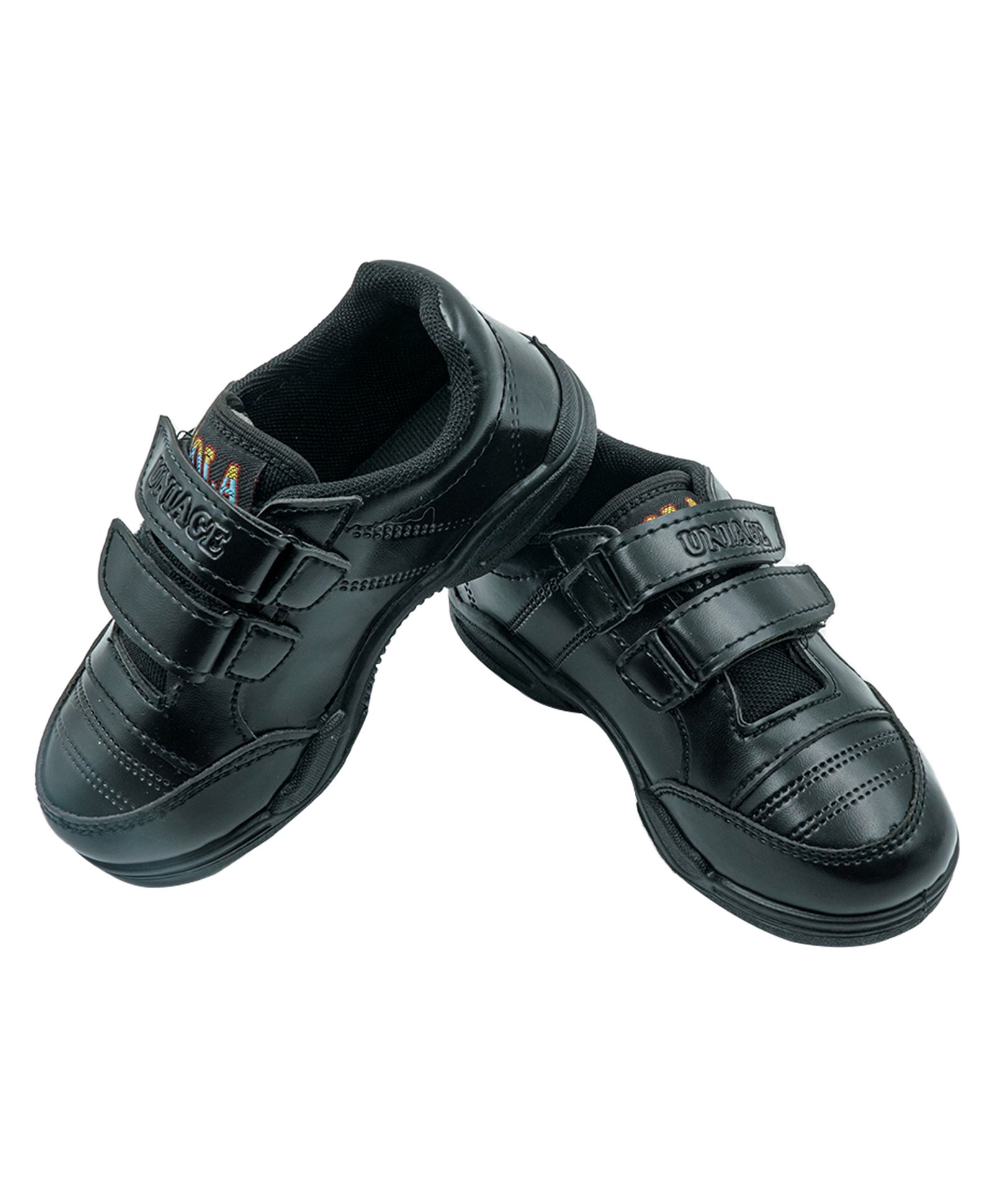 Priaansha Kids Perforated Velcro Closure Gola Shoes - Black-image-37