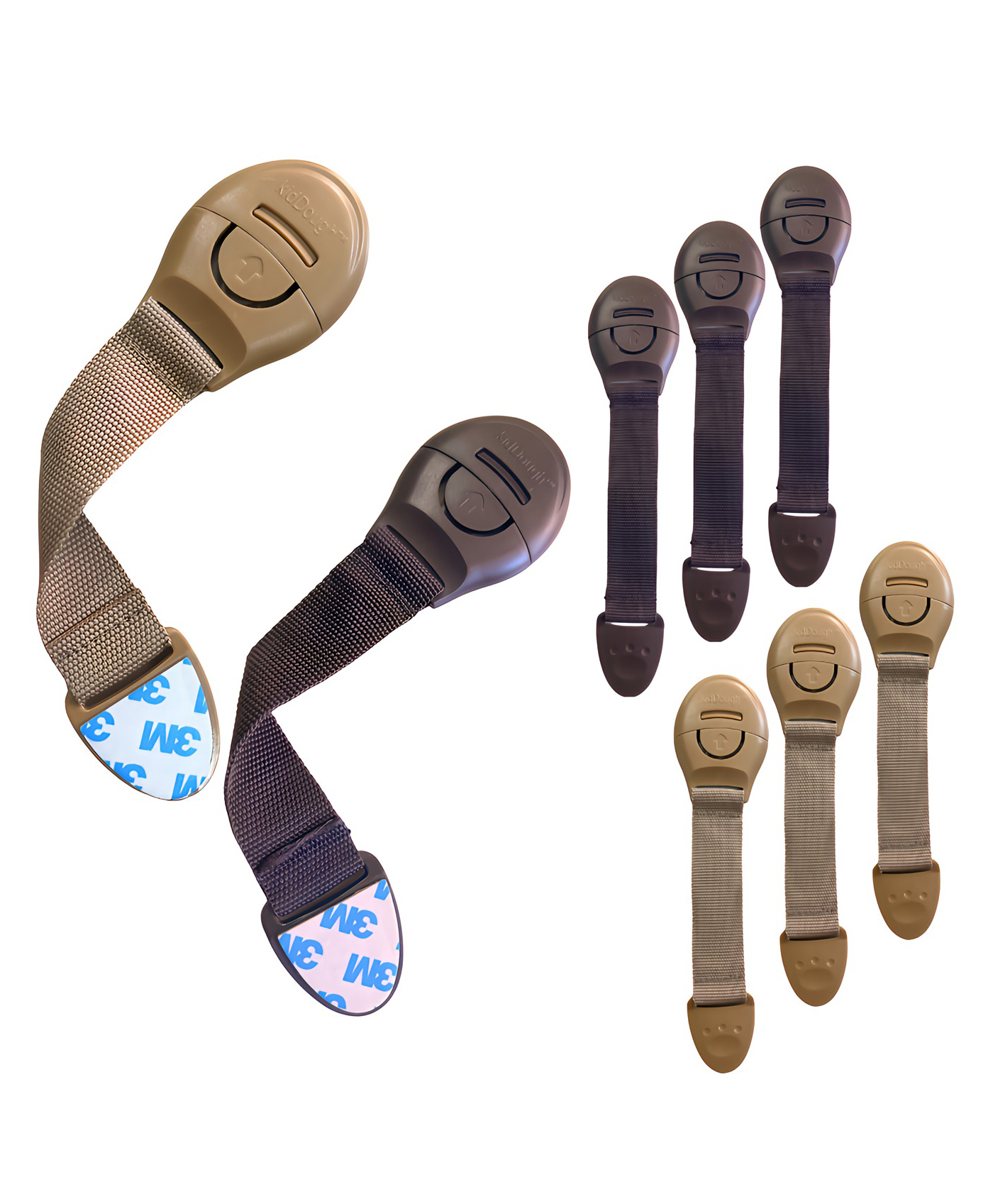 KidDough Furniture Safety Locks for Kids - Pack of 4 Beige + 4 Brown Locks, Child Safety Locks for Drawers, Cabinets, Fridge, Cupboard Lock, Strong and Adhesive Safety Locks-picture-16