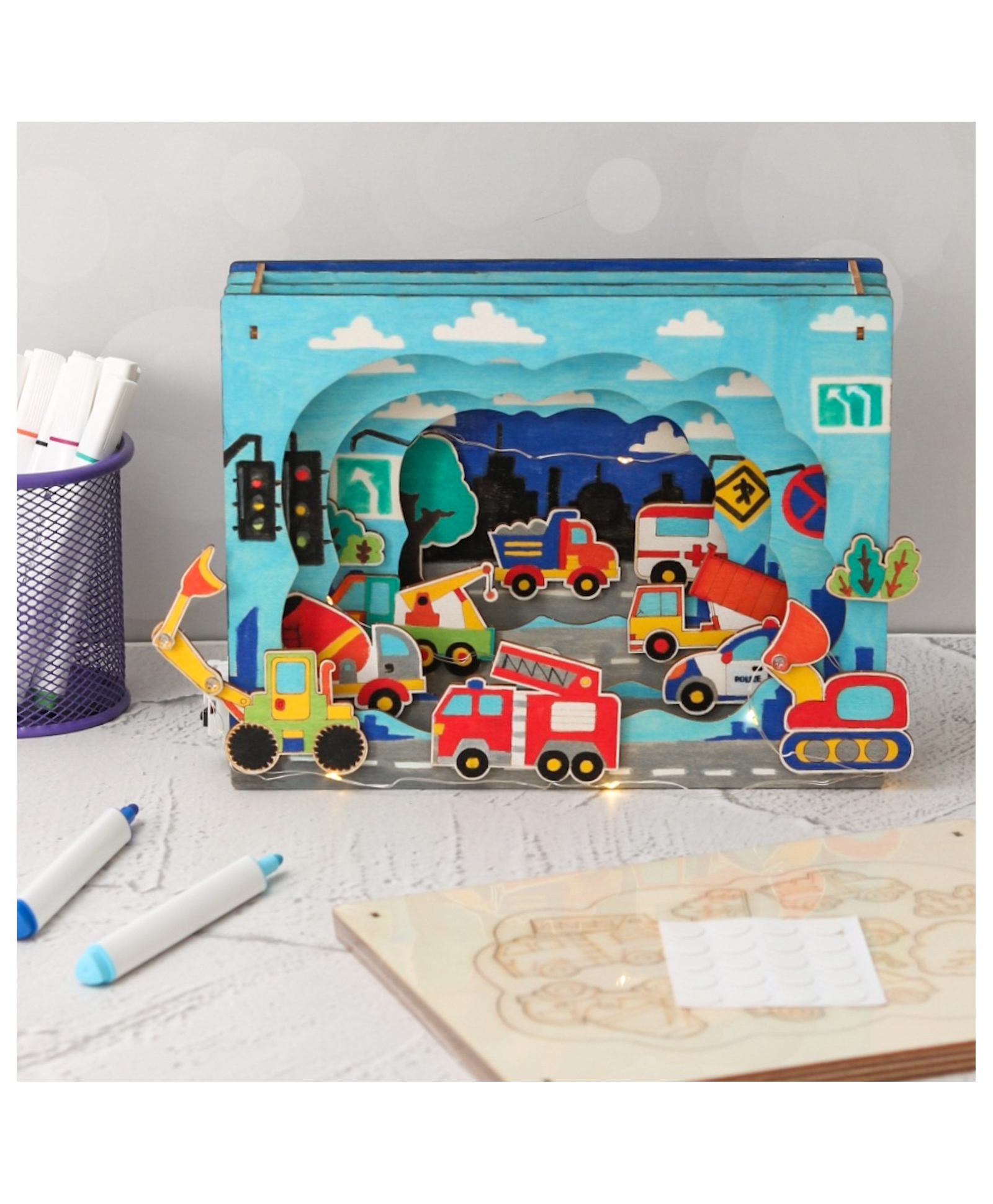 Yellow Bee Urban Vehicles Adventure 3D DIY Light Box Kit-picture-12