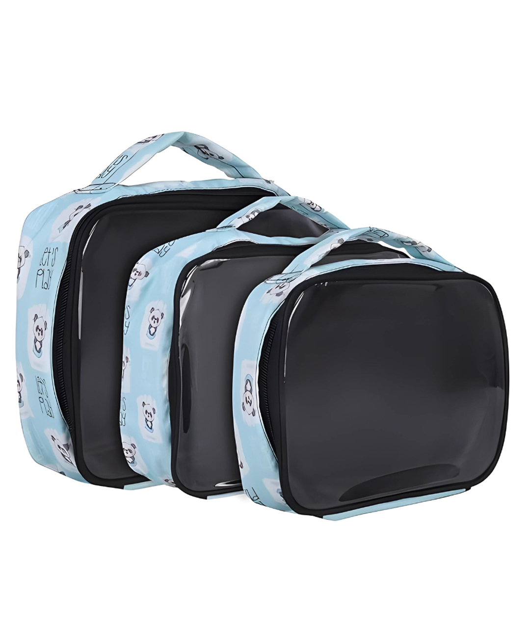 Echo Boomers Sky Blue Box Travel Kit - Insulated Portable Bag with Panda Print-picture-19