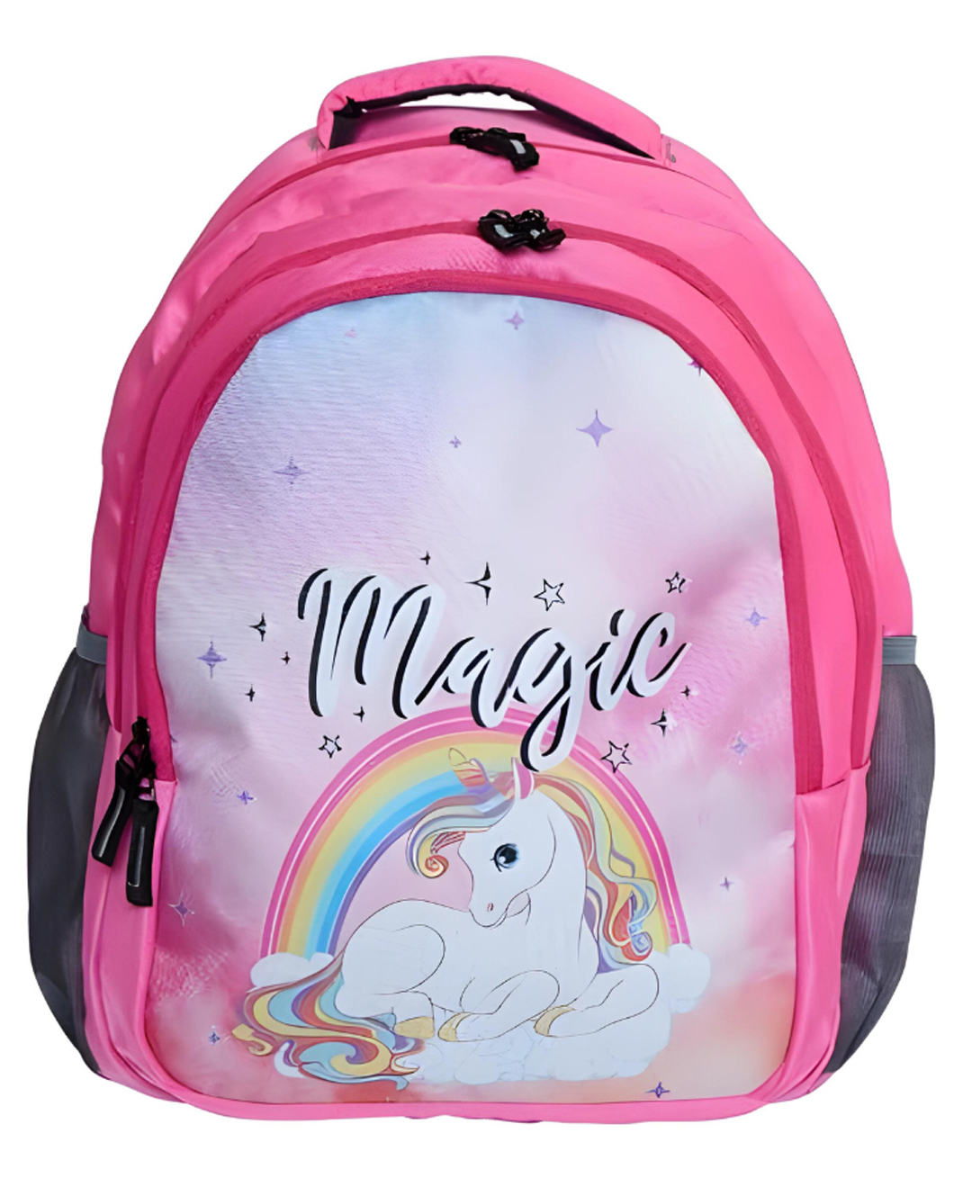 Echo Boomers Unicorn Design Print Backpack|17inch - 3 Compartment School Bags for Kids with Zipper Closure - Pink-image-31