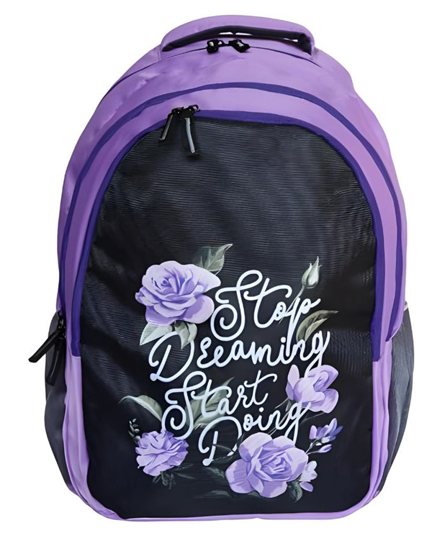 Echo Boomers Dream Printed Backpack| 19 Inch - 3 Compartment School Bags for Kids with Zipper Closure  Purple-image-2