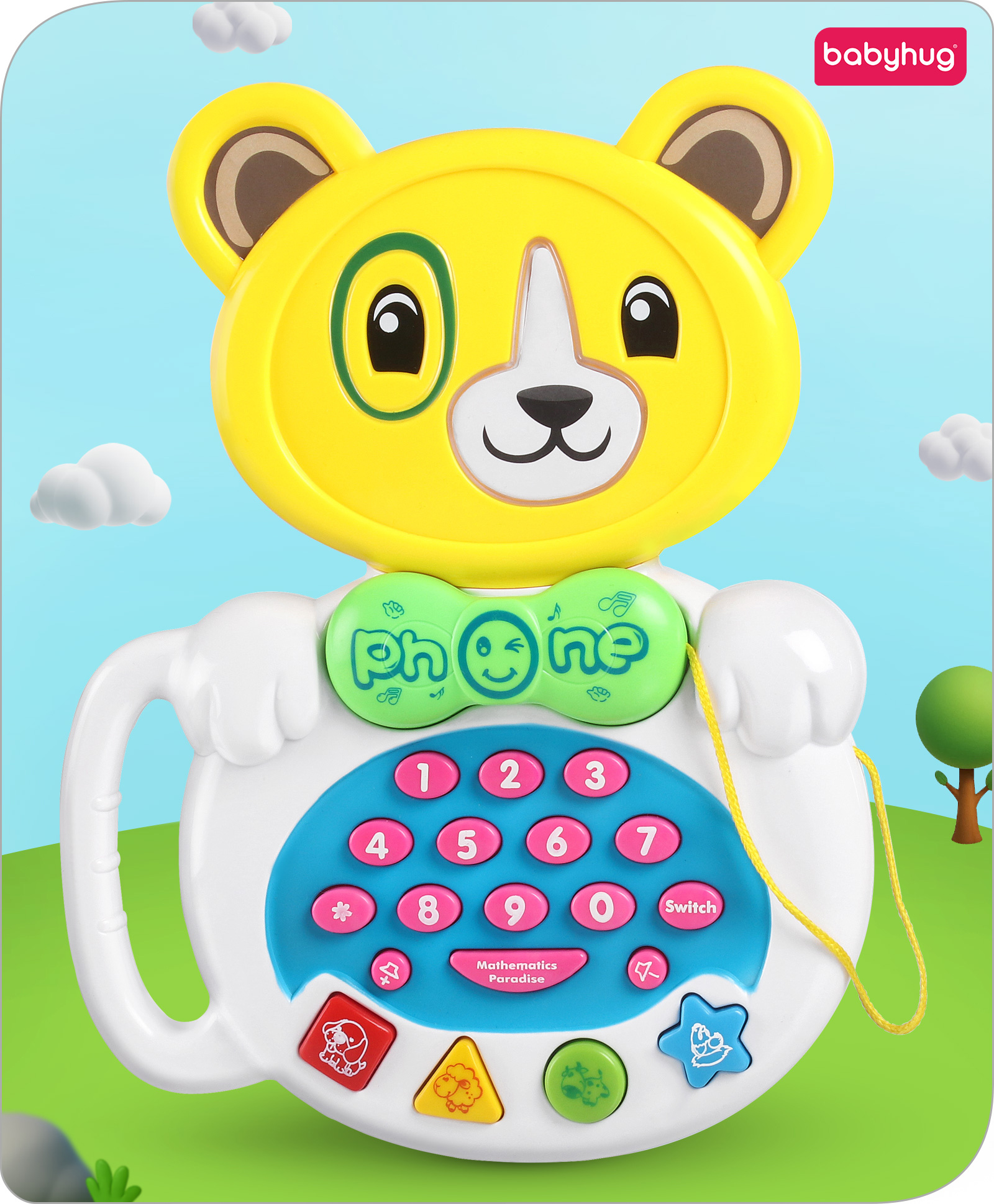 Babyhug Musical Teddy Telephone Learning Toy - Yellow-image-4