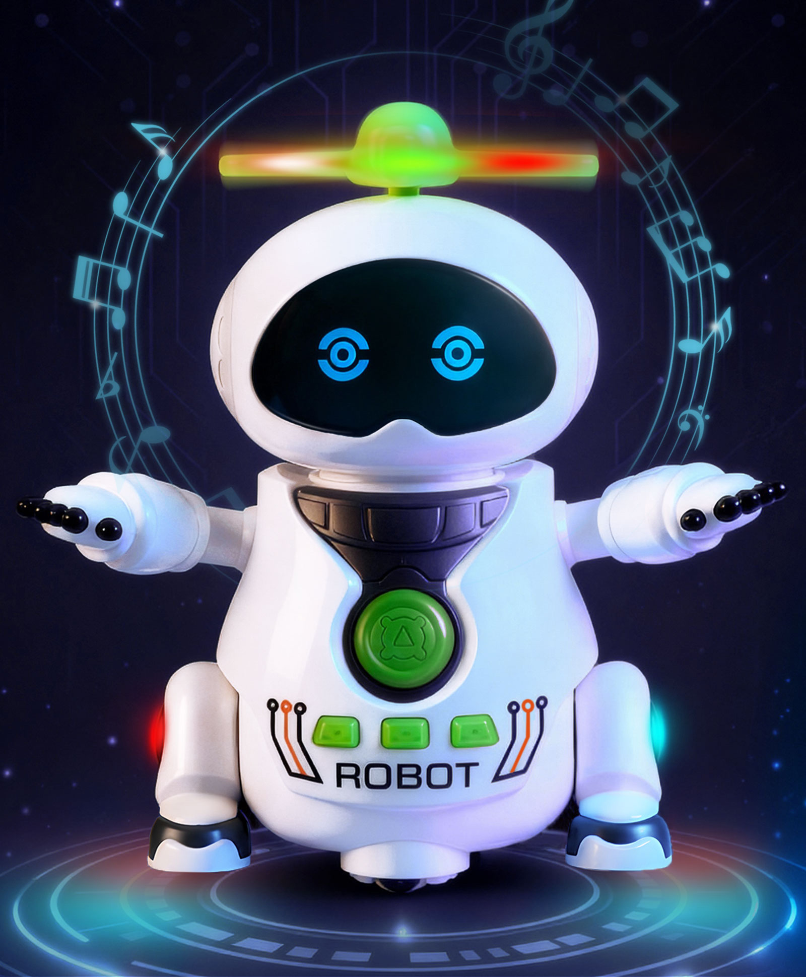 Babyhug Smart Dancing Robot Musical Toy - White-picture-28