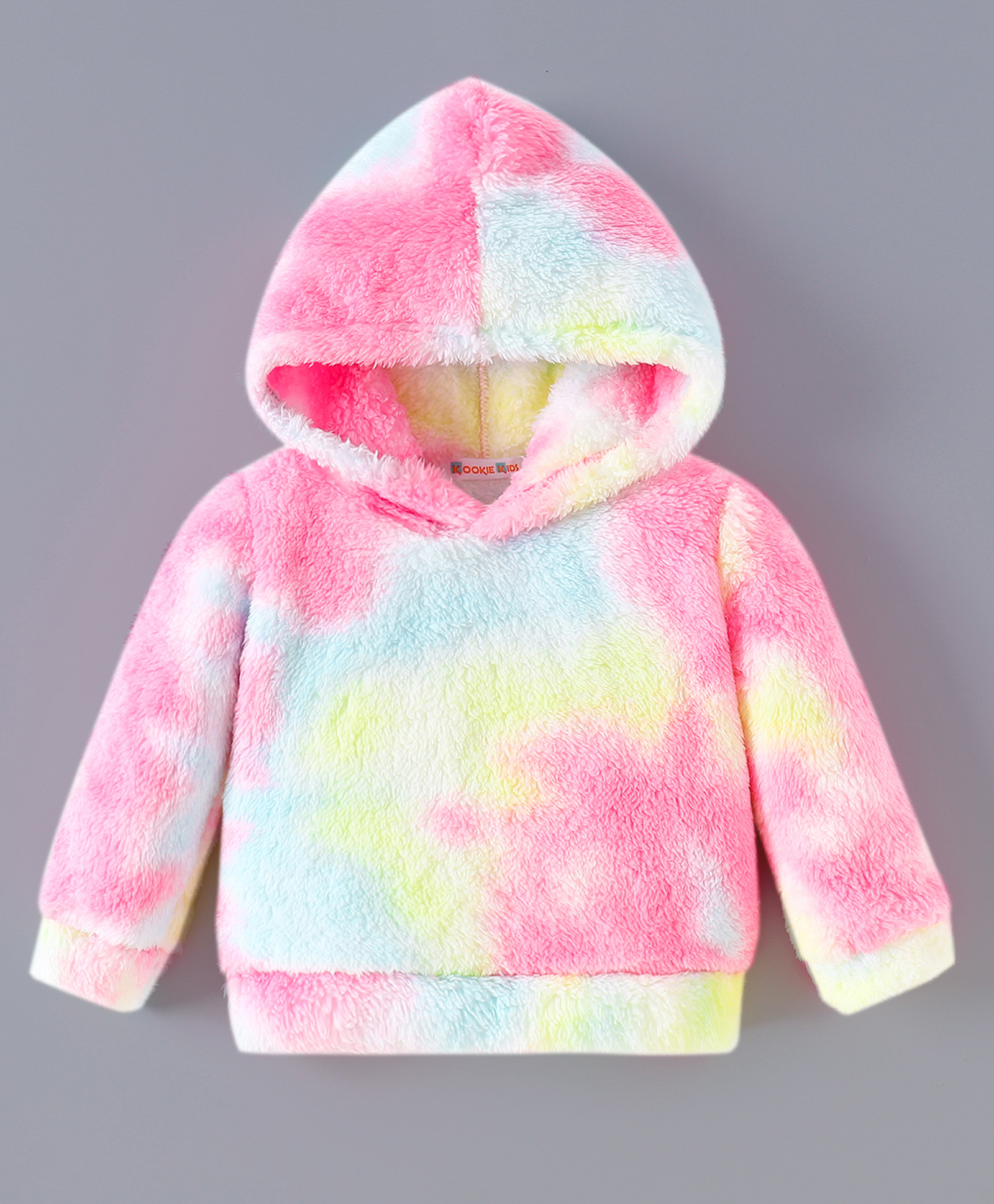 Kookie Kids Full Sleeves Tie & Dyed Hooded Sweatshirt - Multicolour-image-43