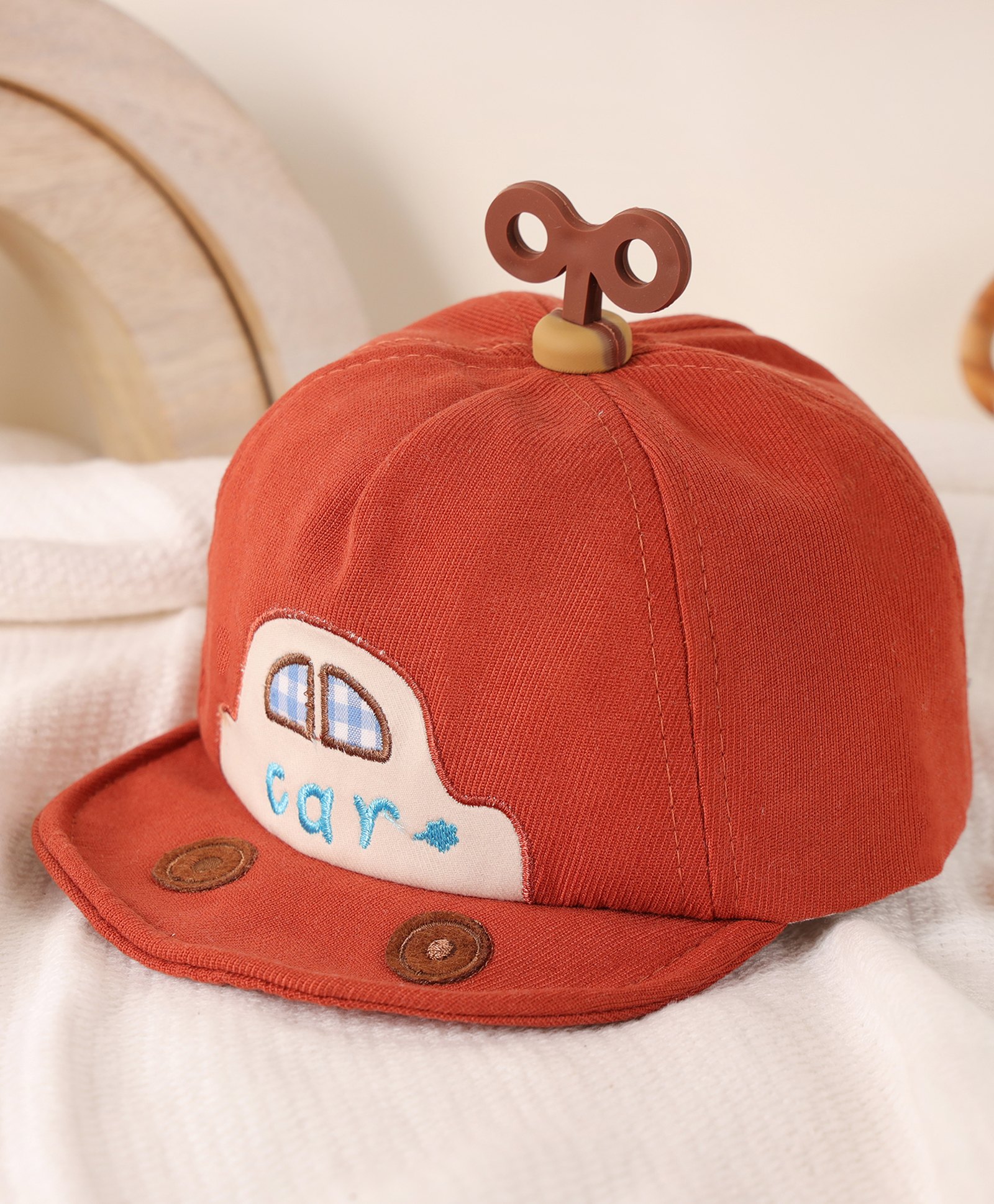 Kicks & Crawl Cotton Car Embroidered Cap - Red-picture-34