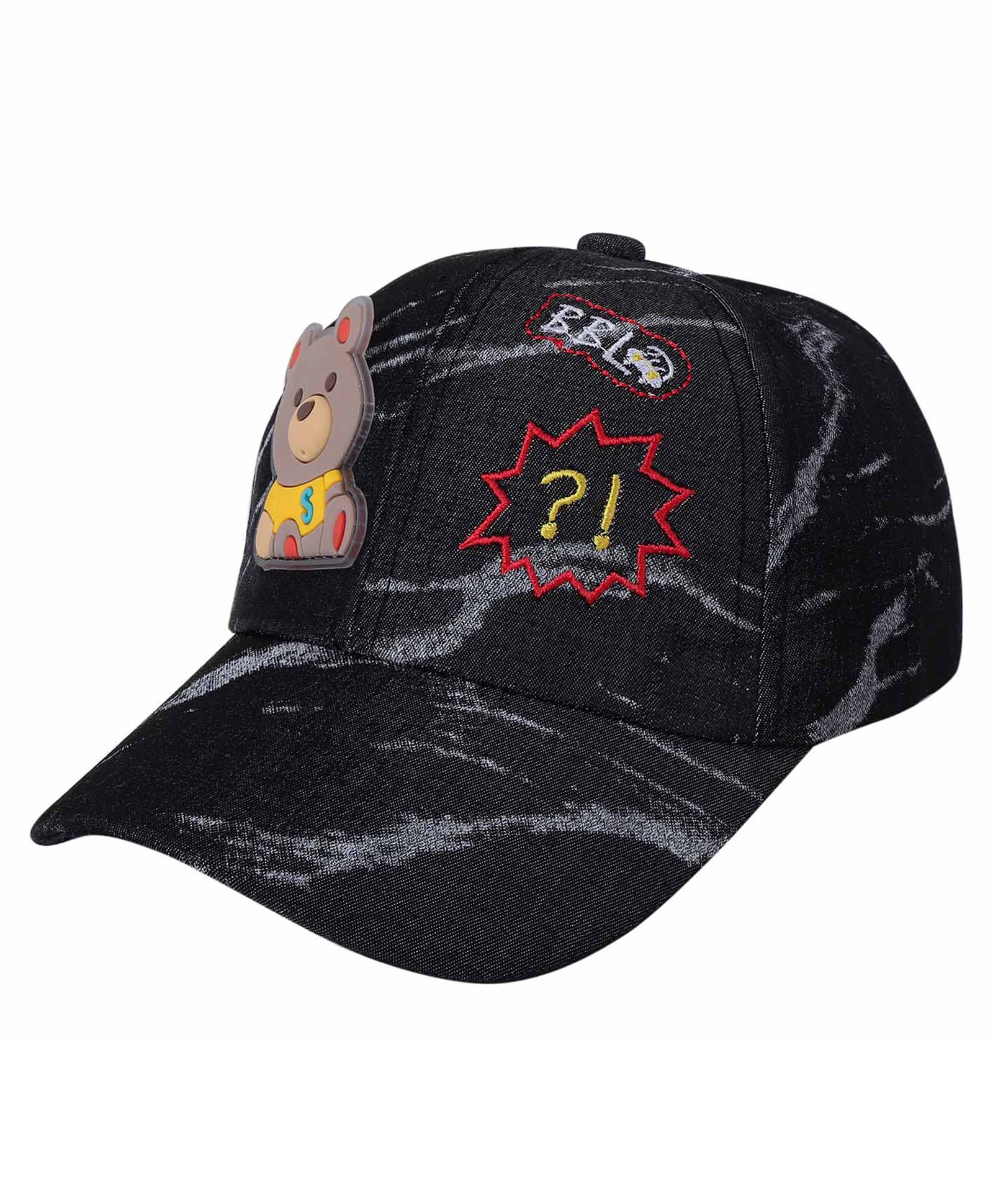 Kidofash Teddy Bear Applique Detailed Cap - Black-picture-19