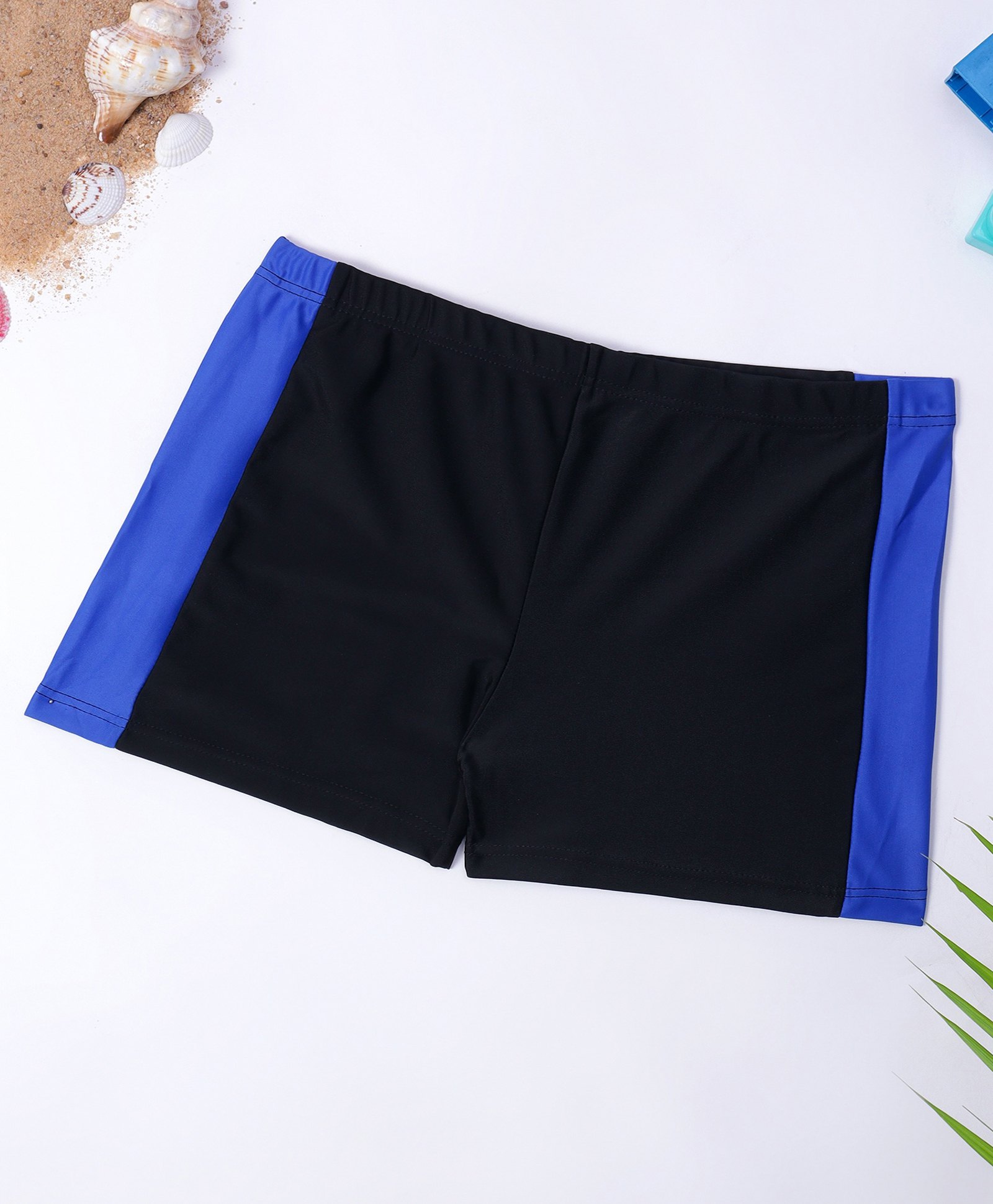 Bubble Berry Colour Block Shorts - Black & Blue-image-37