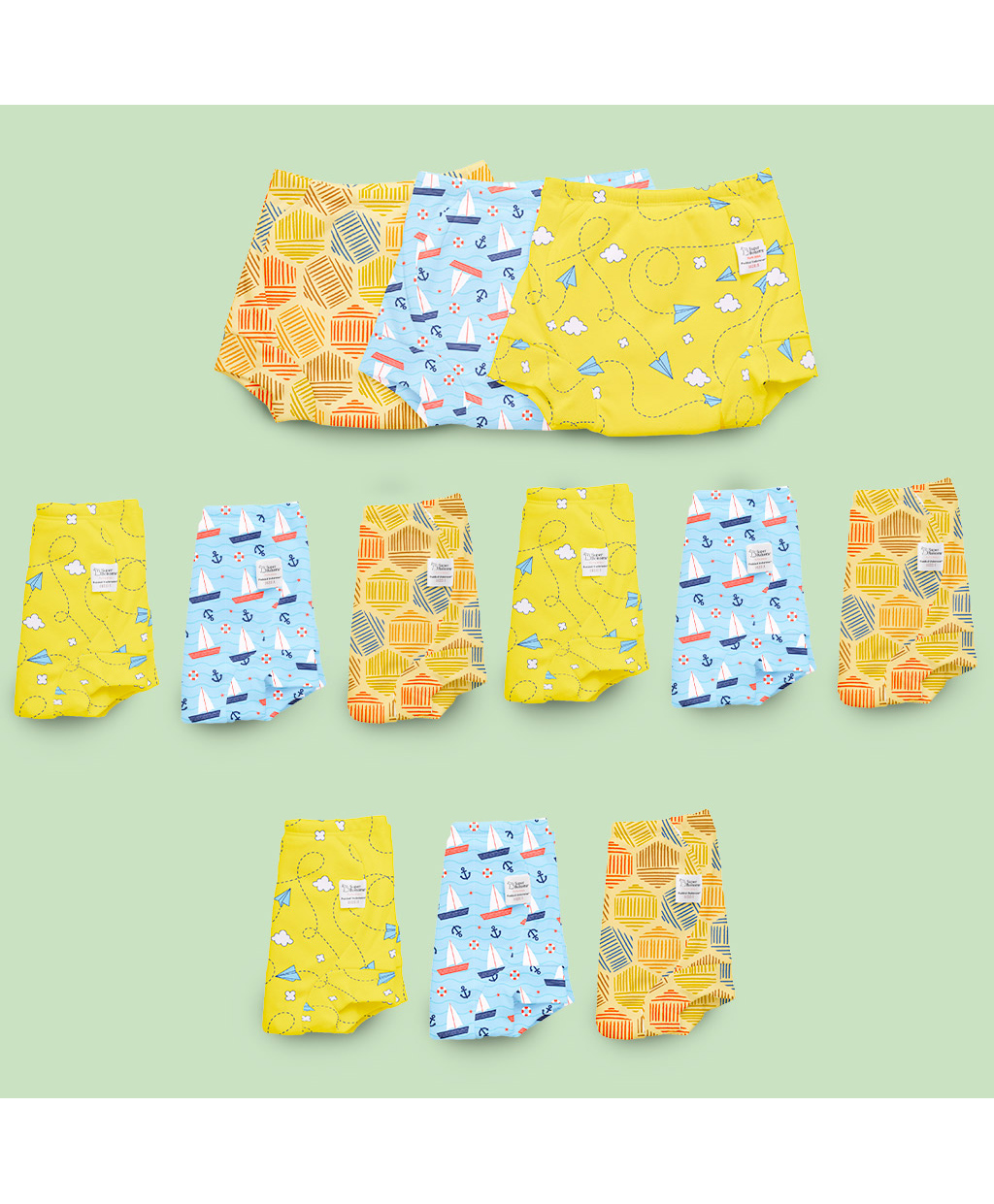 SuperBottoms  Kids Pack of 12 Super Dry Feel Semi Waterproof Padded Briefs Upgraded Version Size1-picture-19