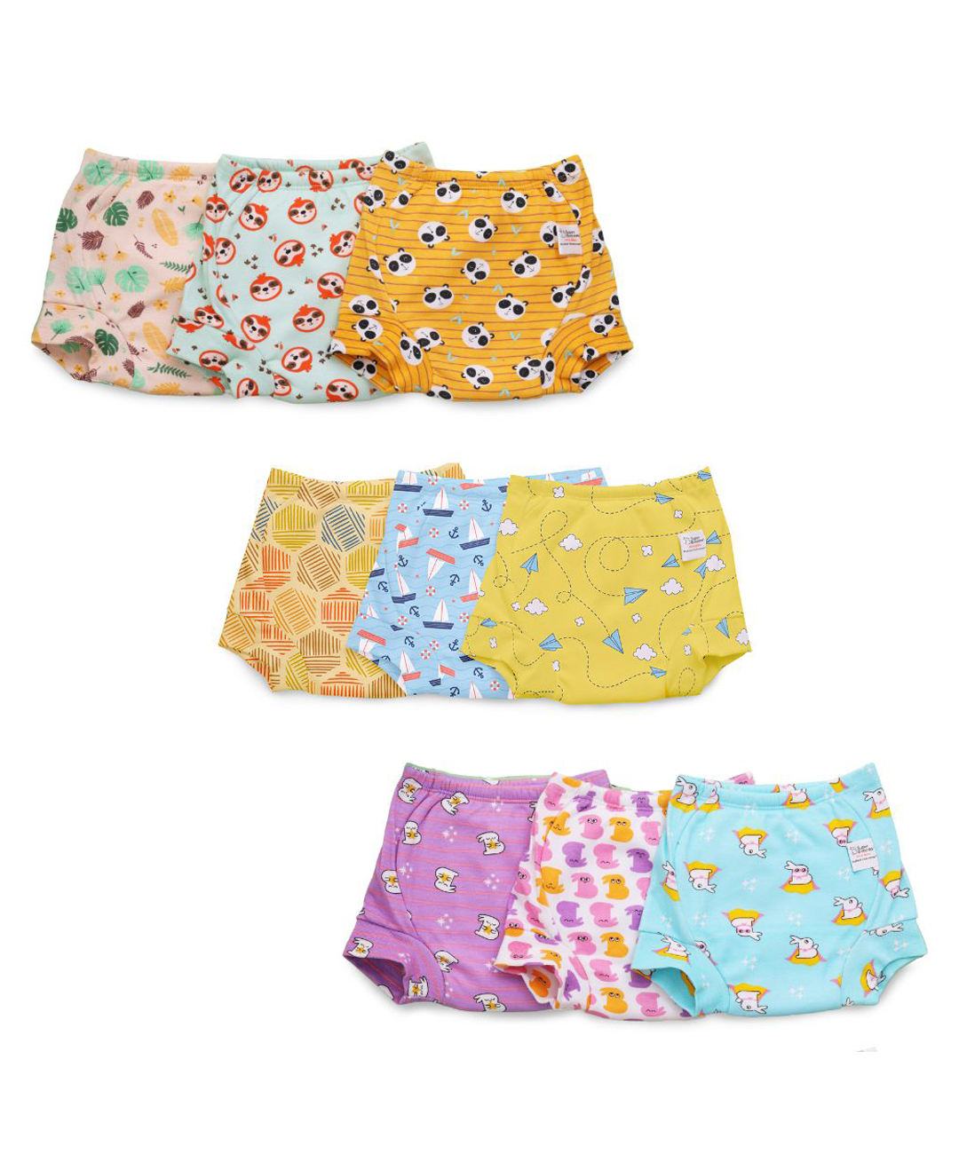 superbottoms SuperBottomsPadded Underwear For Growing Babies/ToddlersWith 3 Layers Of Cotton Padding & Super DryFeel Layer Pull-Up For Potty Training & Diaper-Free Time| Size:0 (9m - 1y) |Pack of 9-Upgraded Version-picture-38