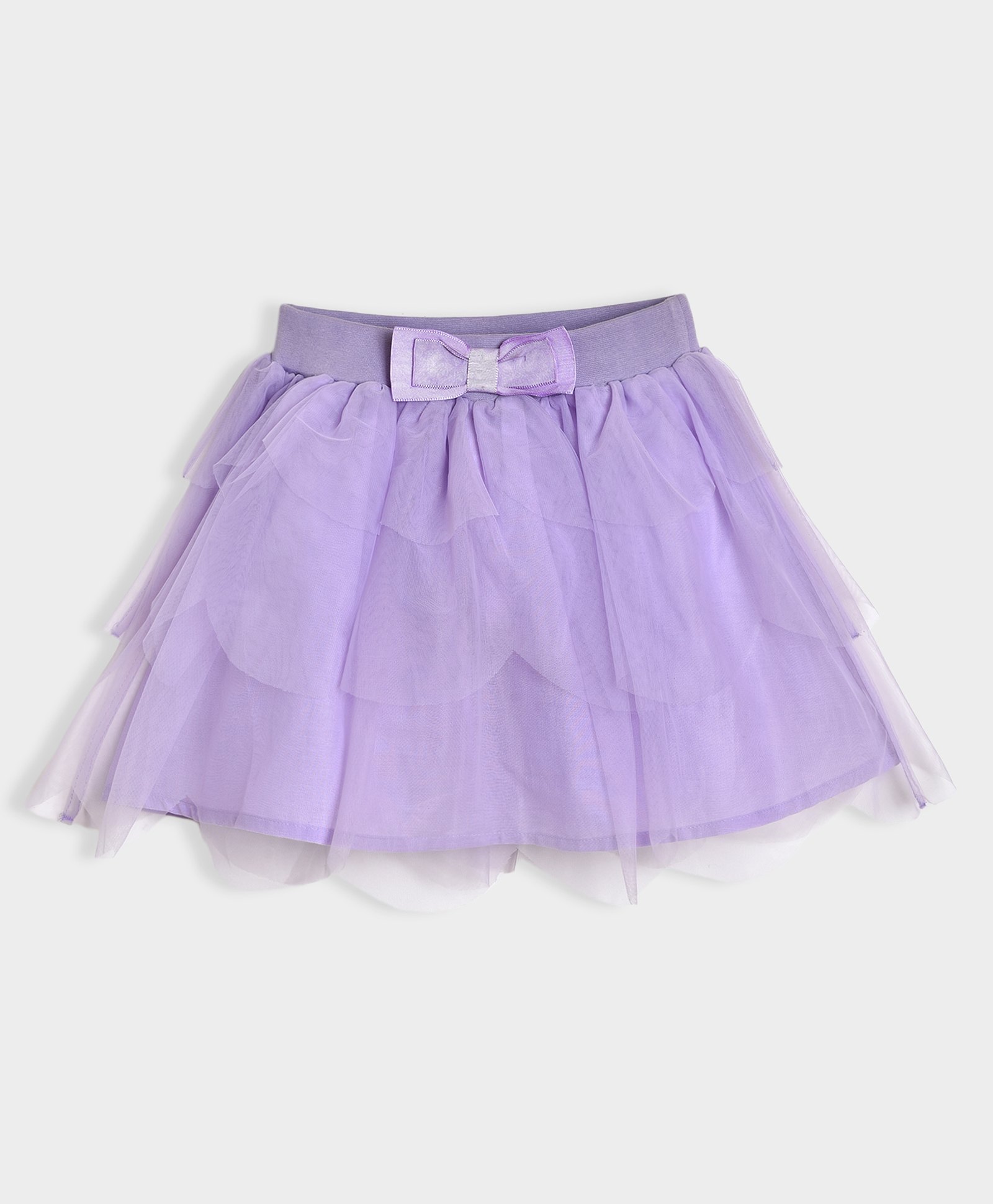 Mi Arcus Baby Girl Solid Net Frill Skirt Purple-picture-24
