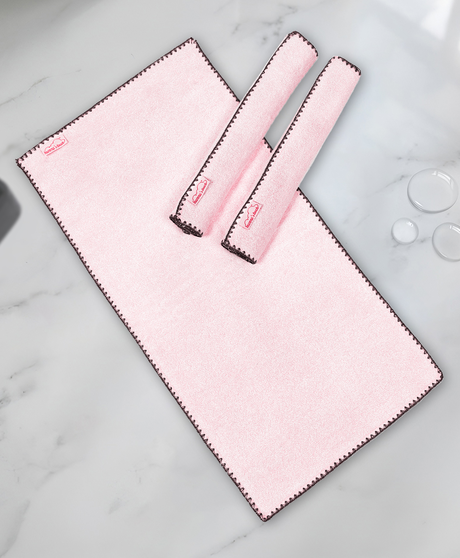 Mumma's Touch Organic Bamboo Baby Burp Cloth - Pink - Pack of 3-picture-33