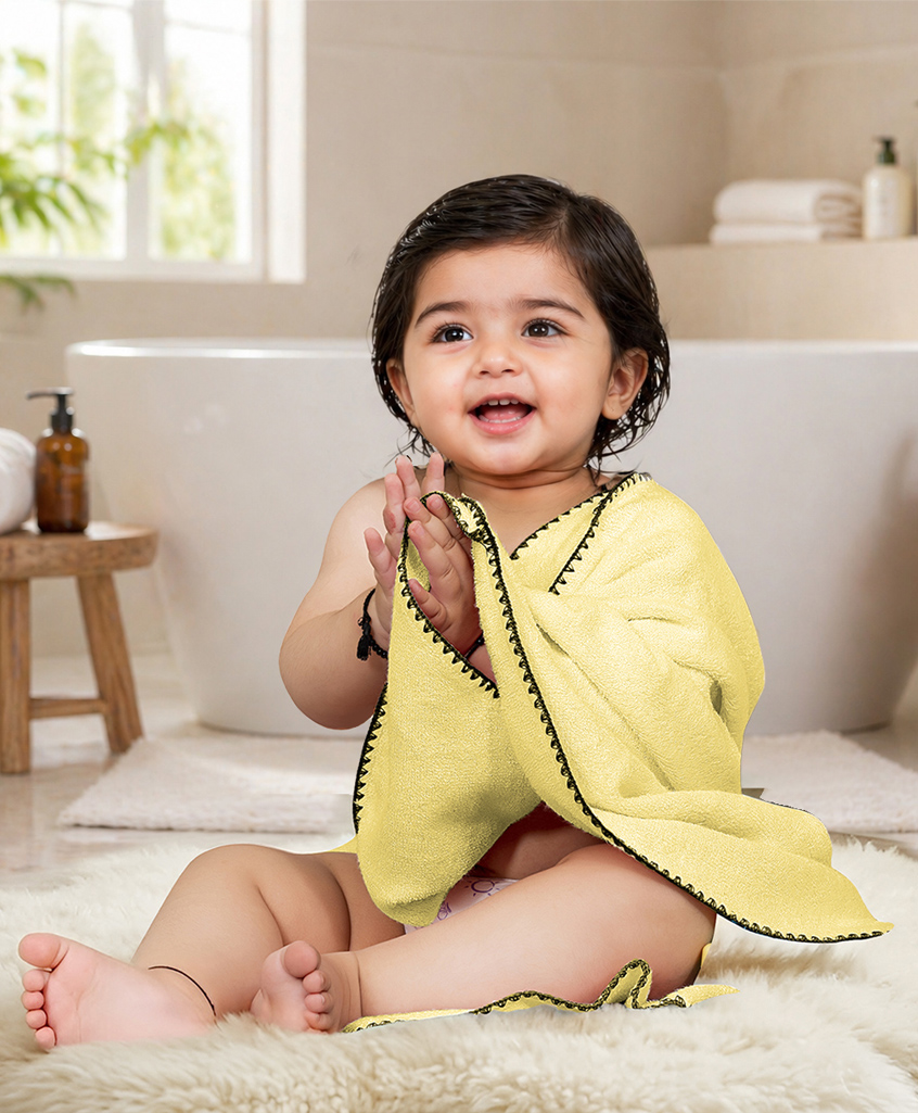 Mumma's Touch Organic Bamboo Baby Large Bath Towel - Green - Pack of 1-picture-22