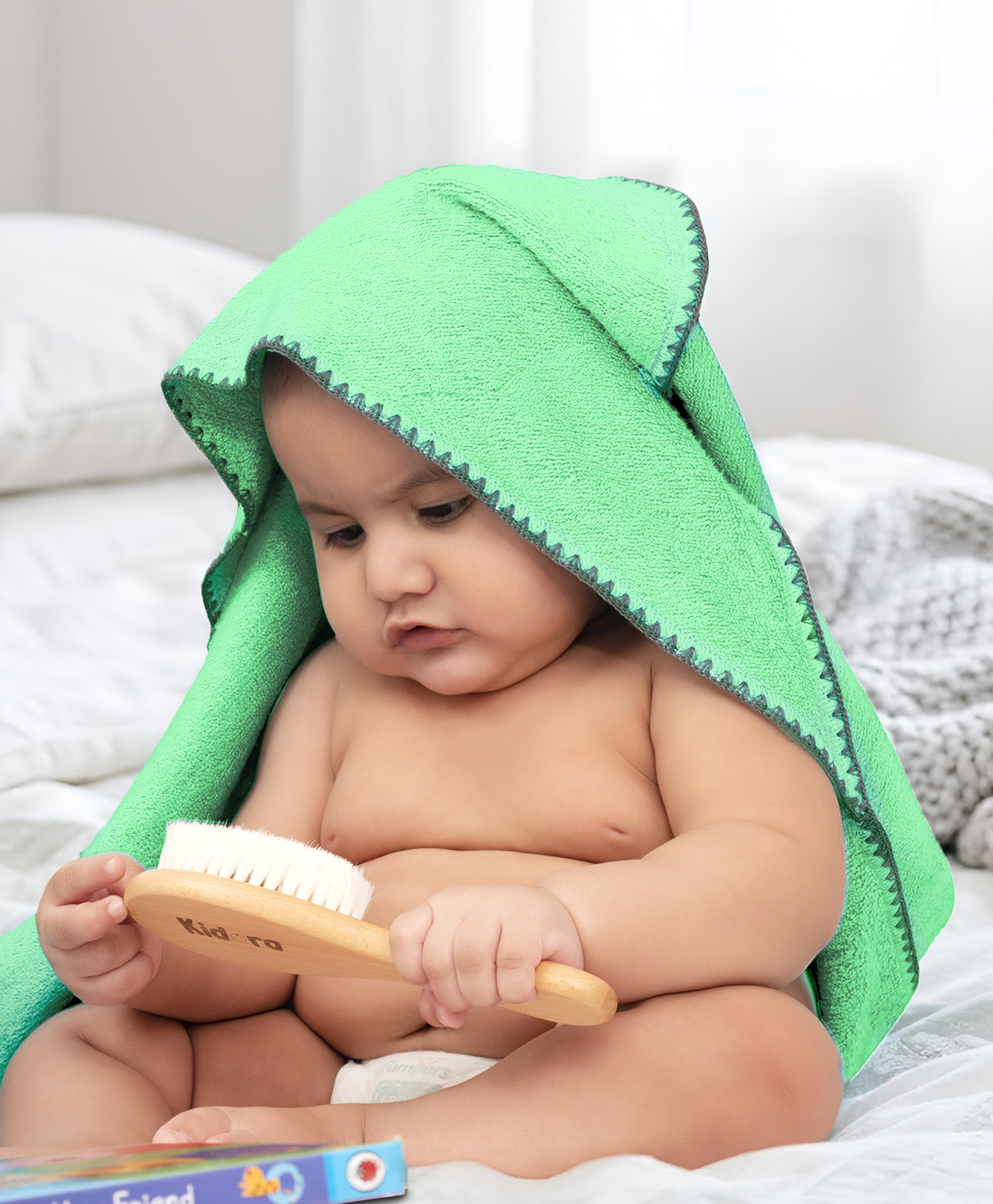 Mumma's Touch Organic Bamboo Baby Hooded Towel - Pink - Pack of 1-image-49