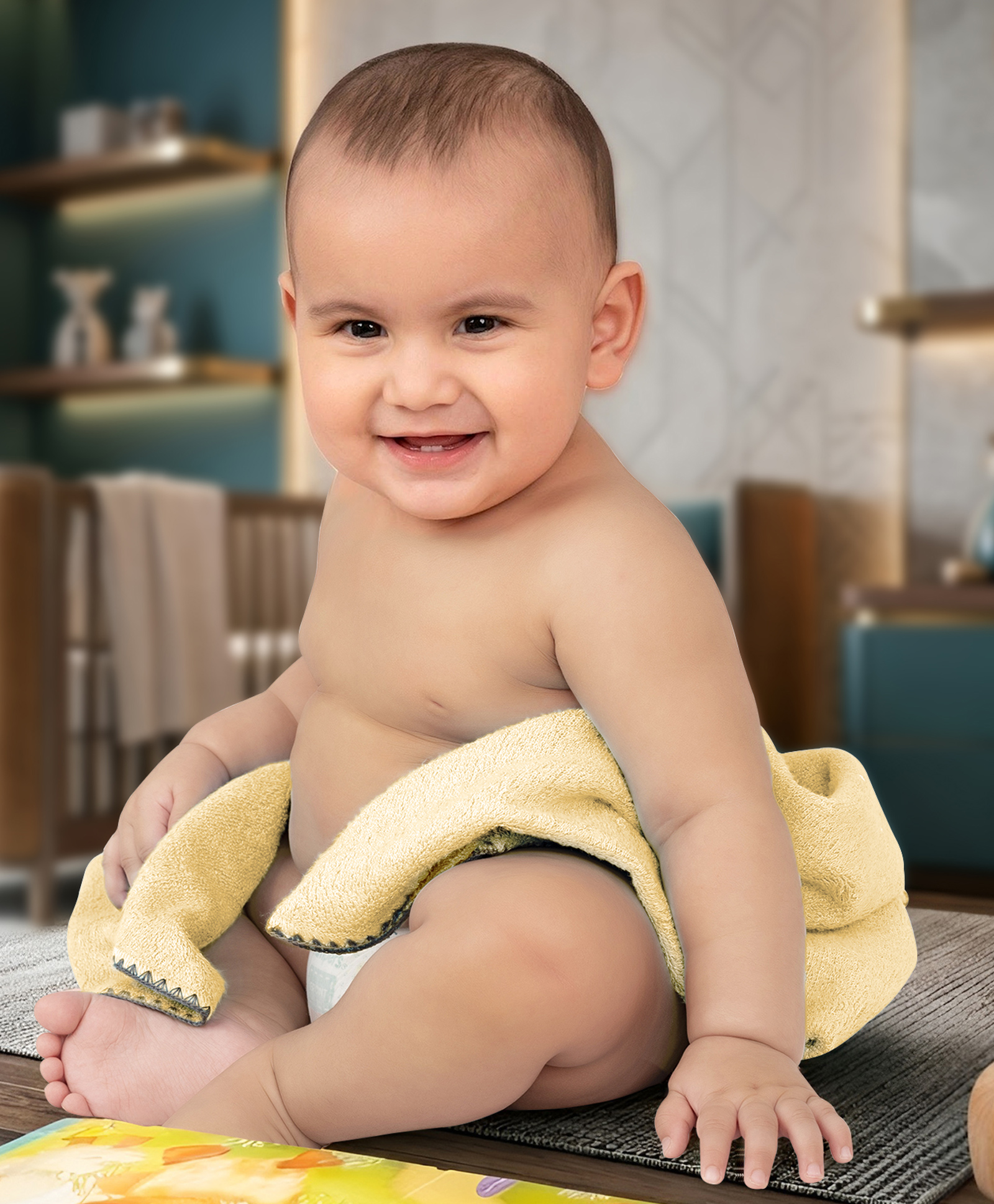 Mumma's Touch Organic Bamboo Baby Bath Towel - Magenta - Pack of 1-picture-19